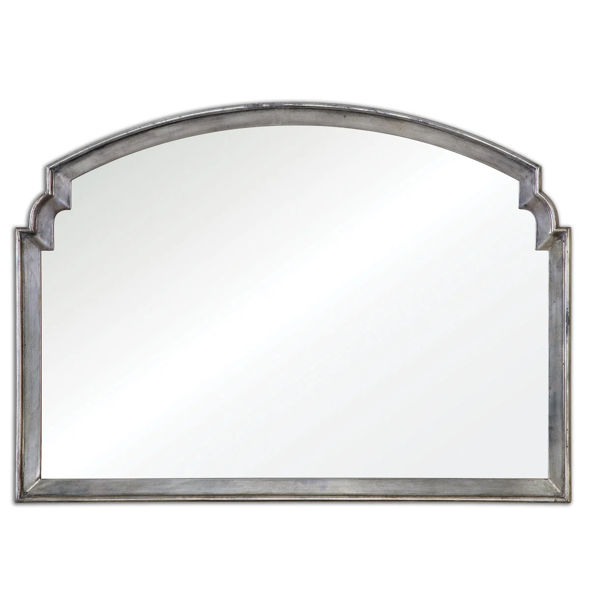 Uttermost Via Della Silver Mirror, Lightly Antiqued Silver Leaf Frame, 29.25" H, Rectangular Wall Mirror