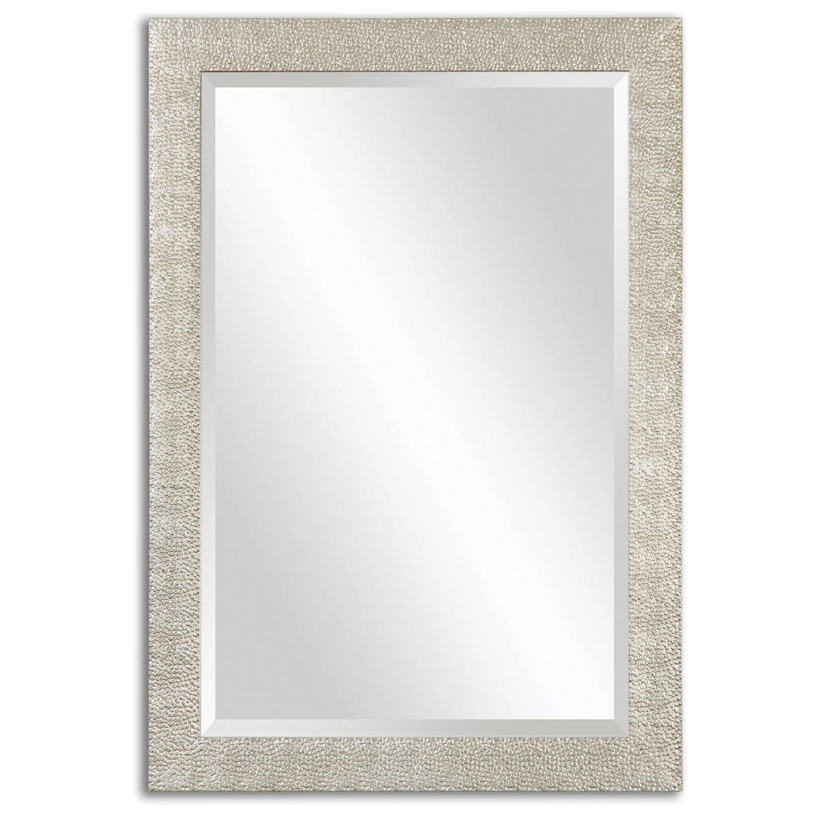Uttermost Porcius Antiqued Silver Mirror, 41" H × 29" W, Pinewood Frame with Distressed Finish
