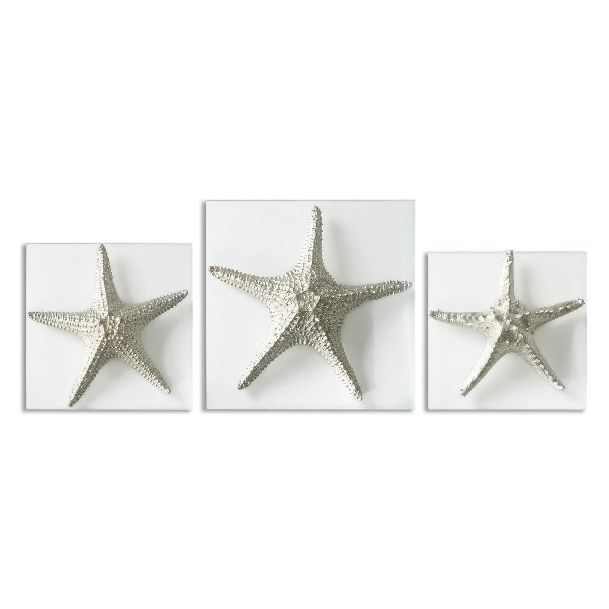 Uttermost 01129 Silver Starfish Wall Art, S/3