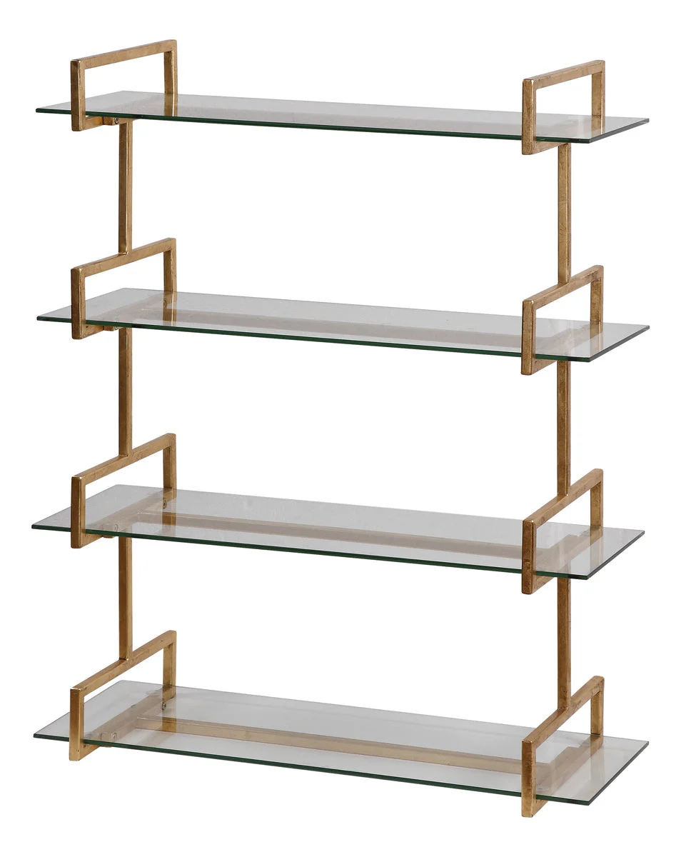 Uttermost Auley Gold Wall Shelf – Iron Frame with Tempered Glass, 39.5" Tall, Contemporary Display