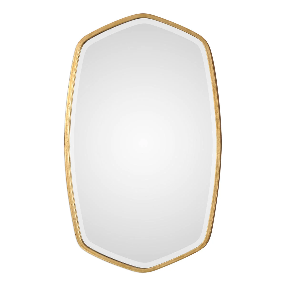 Uttermost Duronia Mirror – Antiqued Gold Leaf Frame, Beveled Glass, 36.13" Height