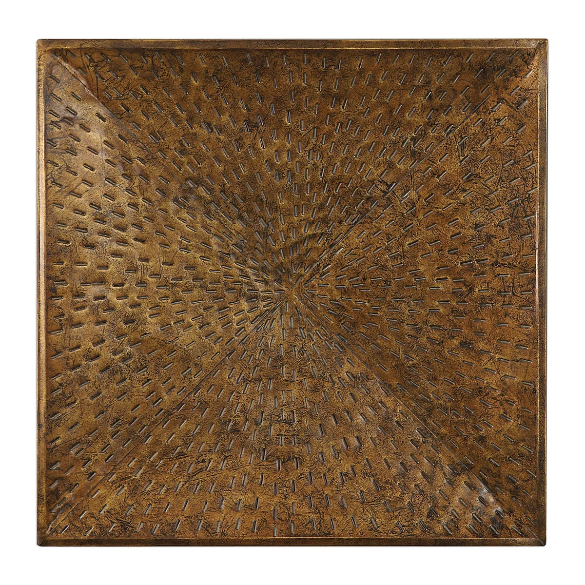 Uttermost Blaise Antiqued Bronze Metal Wall Art – Beveled Iron with Pierced Accents, 31.5" H x 31.5" W
