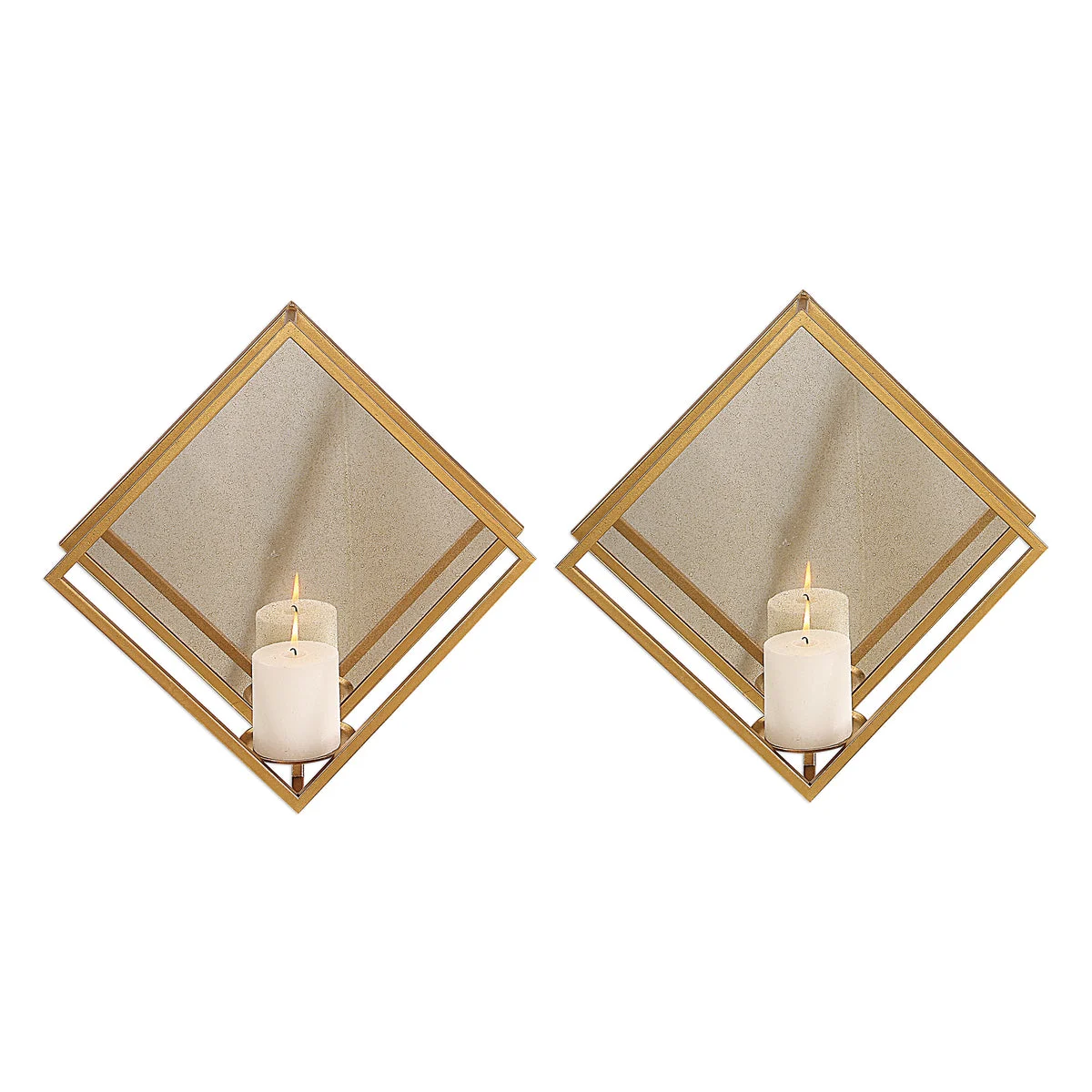 Uttermost 04167 Zulia Gold Candle Sconces, S/2