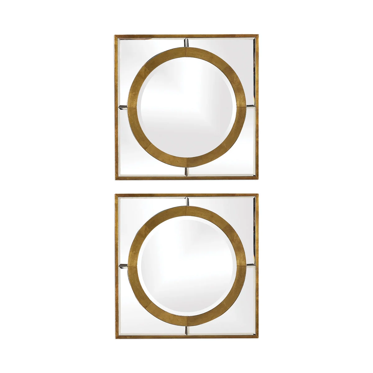 Uttermost 09488 Gaza Gold Square Mirrors Set/2