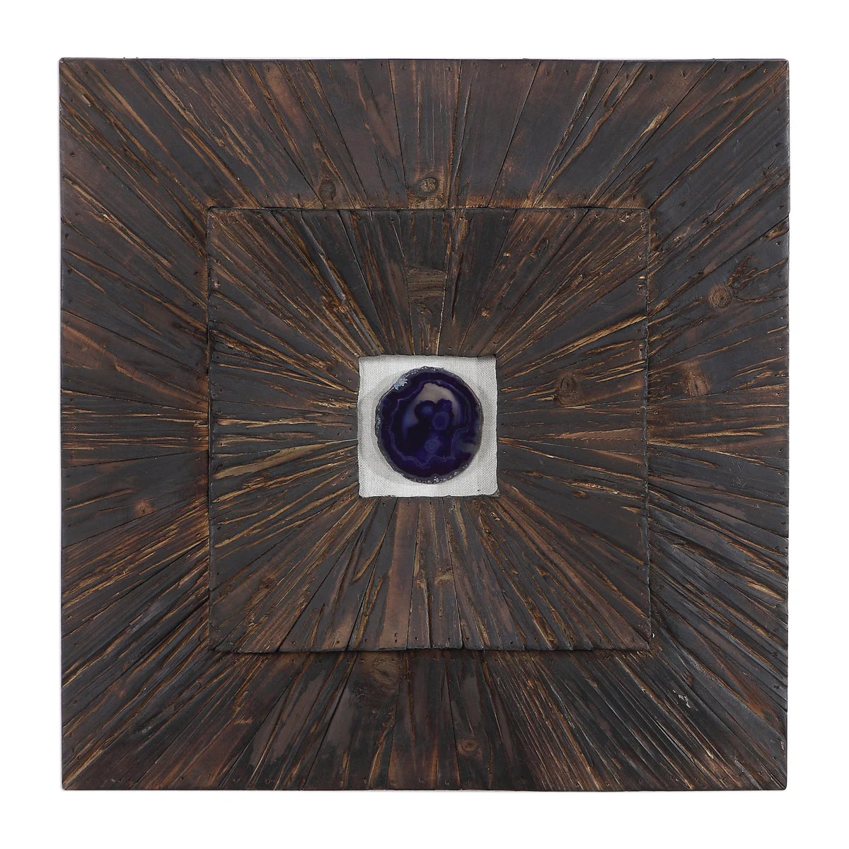 Uttermost 04190 Anika Natural Cobalt Agate Wood Wall Art