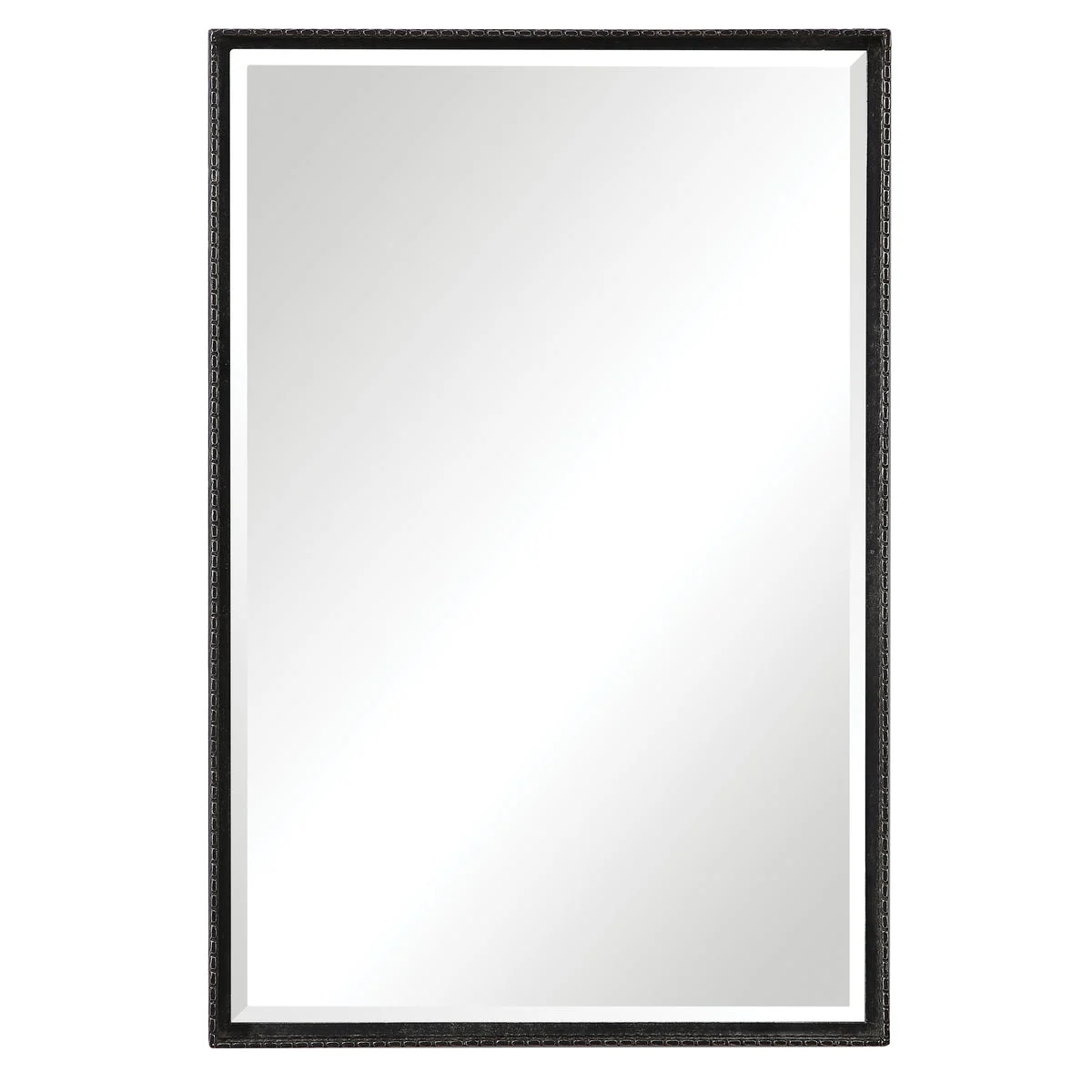 Uttermost Callan Iron Vanity Mirror, 20.13 W x 30.13 H Inches, Rustic Black with Champagne Highlights