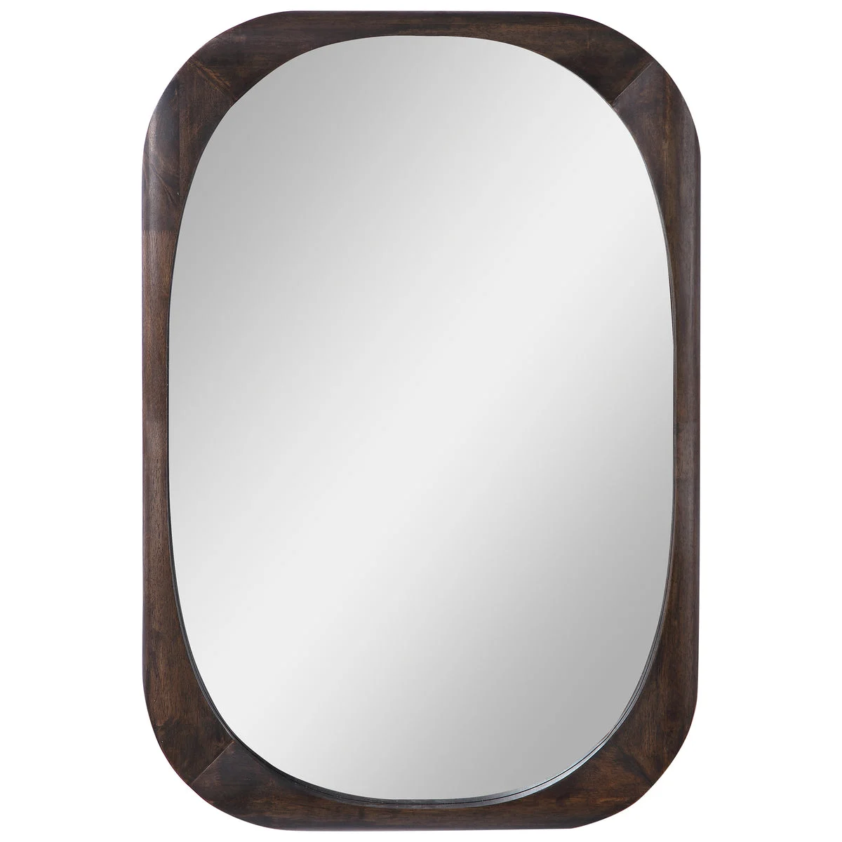 Uttermost Sheldon Mid-Century Mirror, 26 W x 38 H Inches, Dark Walnut Wood Frame