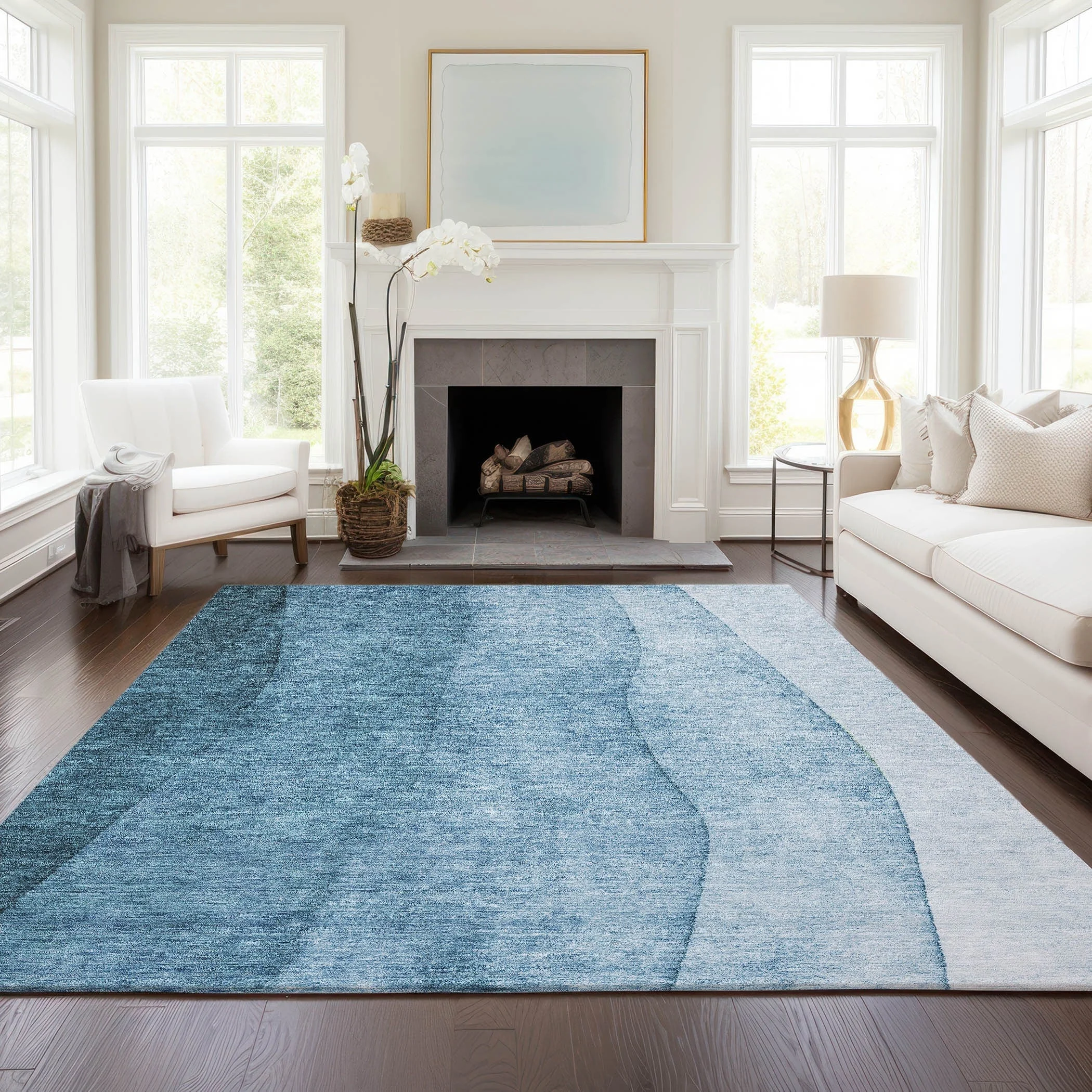 Machine Washable Indoor/ Outdoor Chantille Contemporary Ombre Rug
