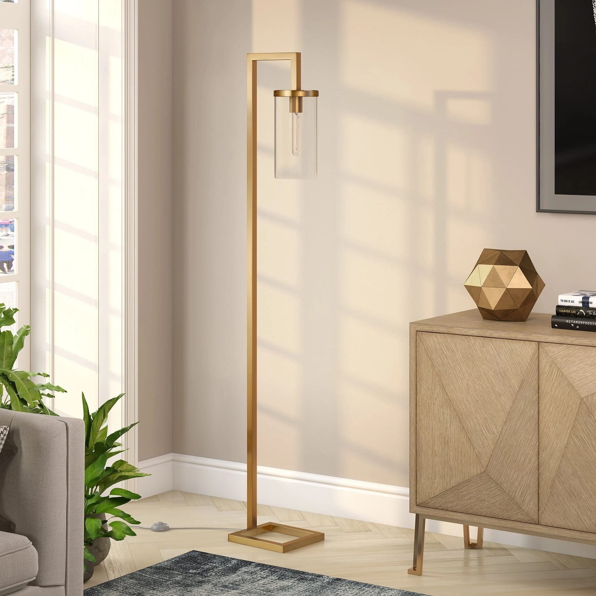Malva 67.75 Tall Floor Lamp with Glass Shade - 11 Wide