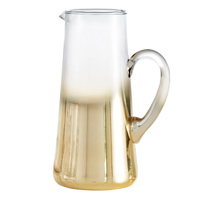 Metallic Gold Gradient Glass Pitcher