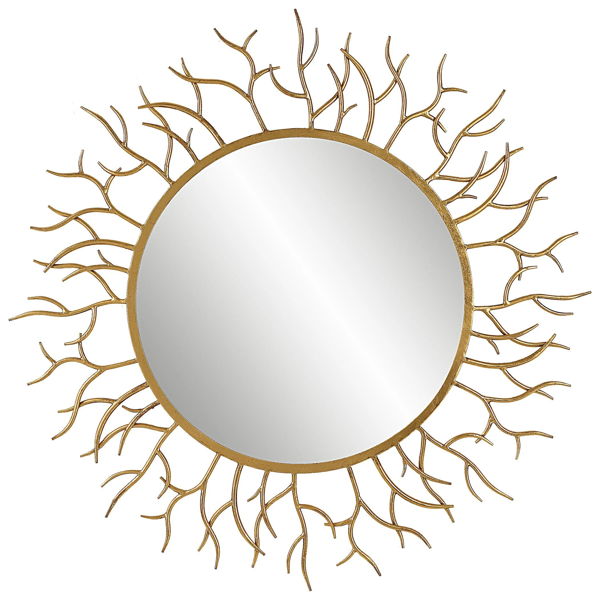 Into The Woods Gold Round Mirror