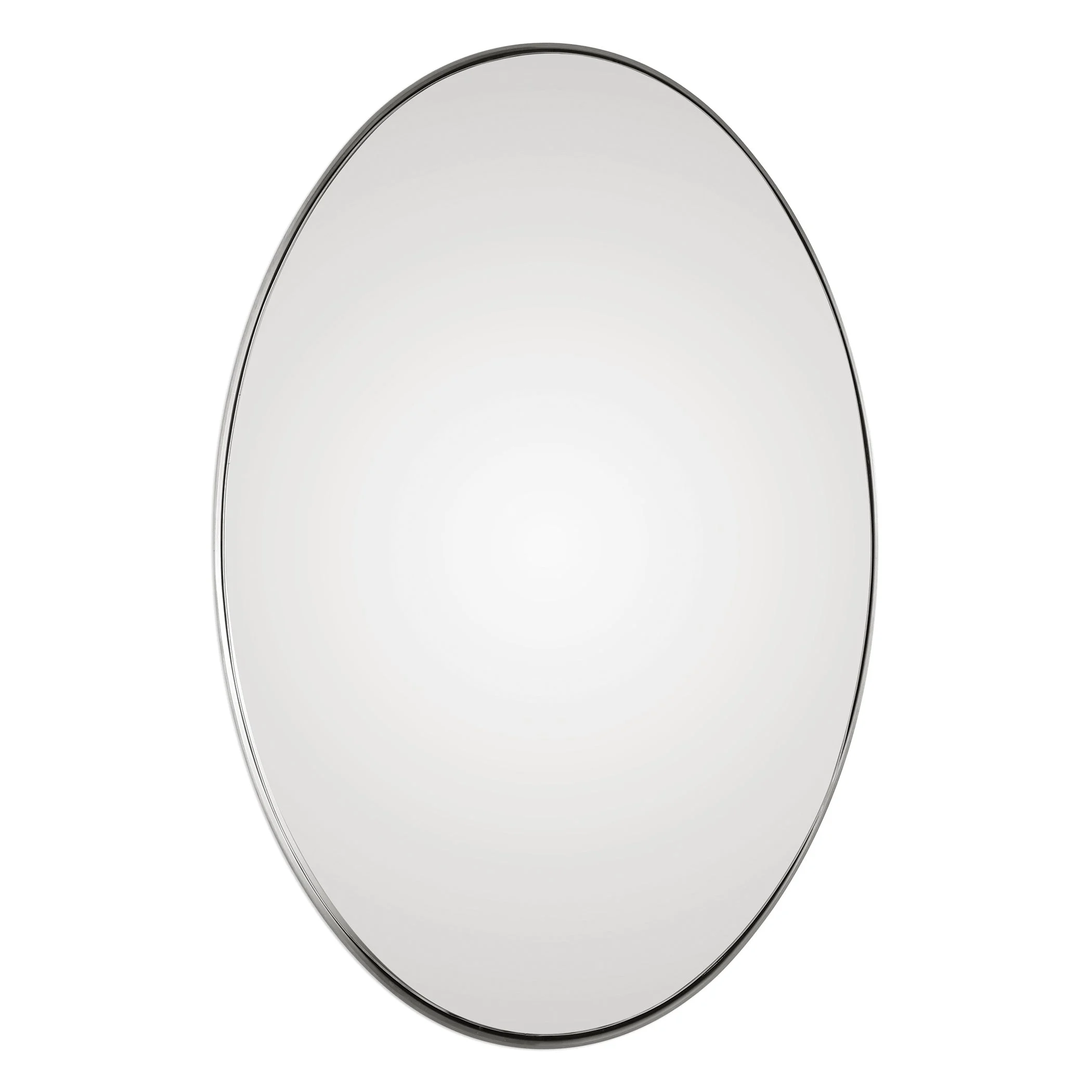 Pursley Brushed Nickel Oval Mirror