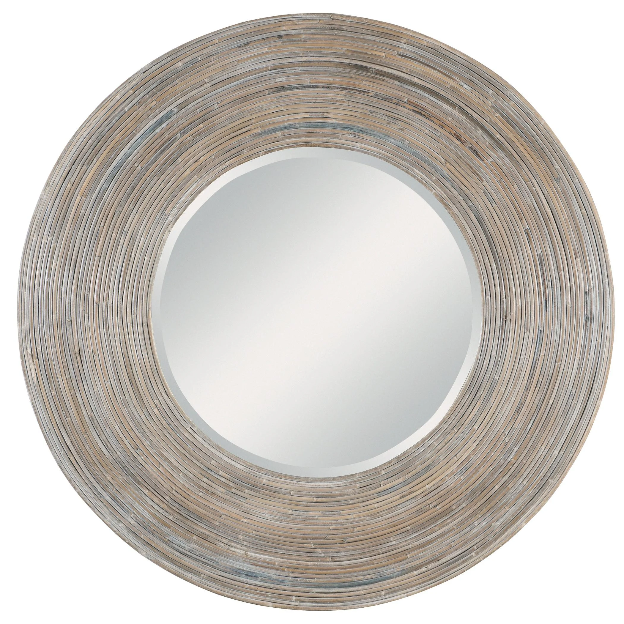 Vortex White Washed Round Mirror