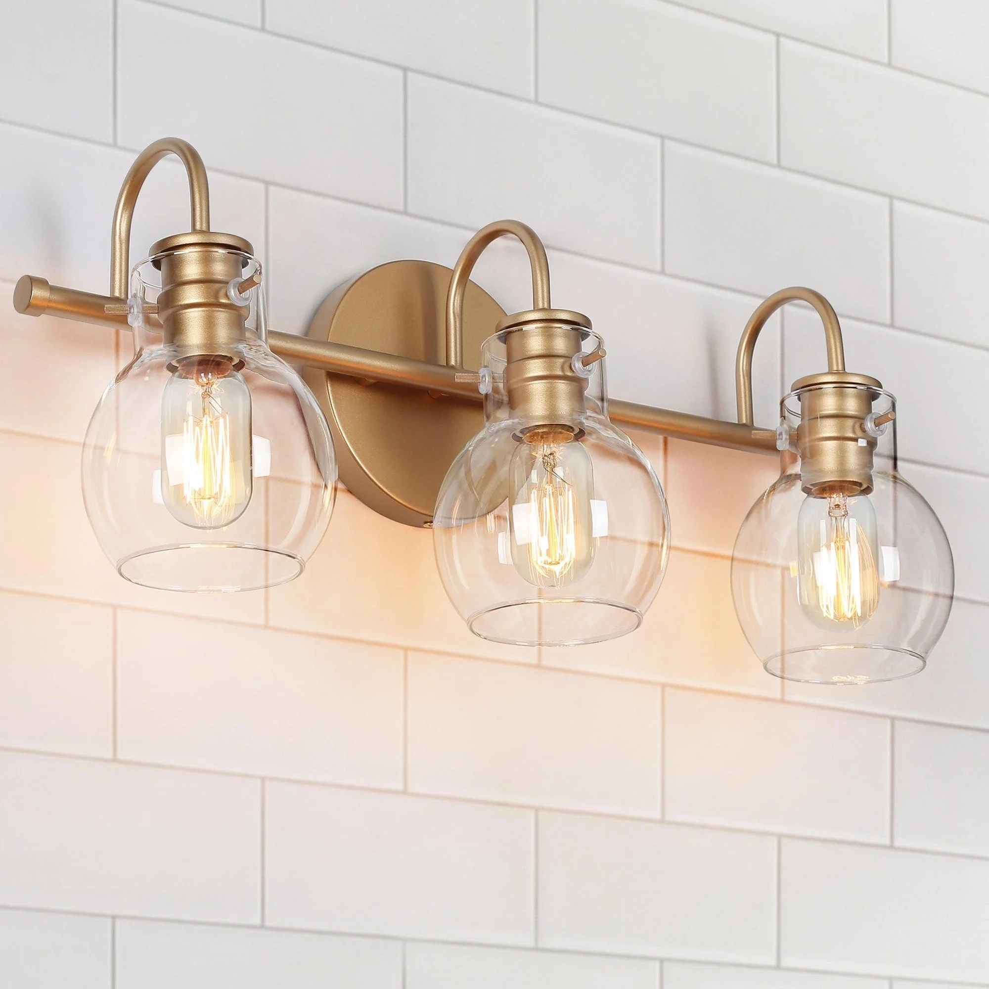 Modern 2/3/4/5-Light Bathroom Vanity Light Globe Glass Wall Sconce Minimalist Design