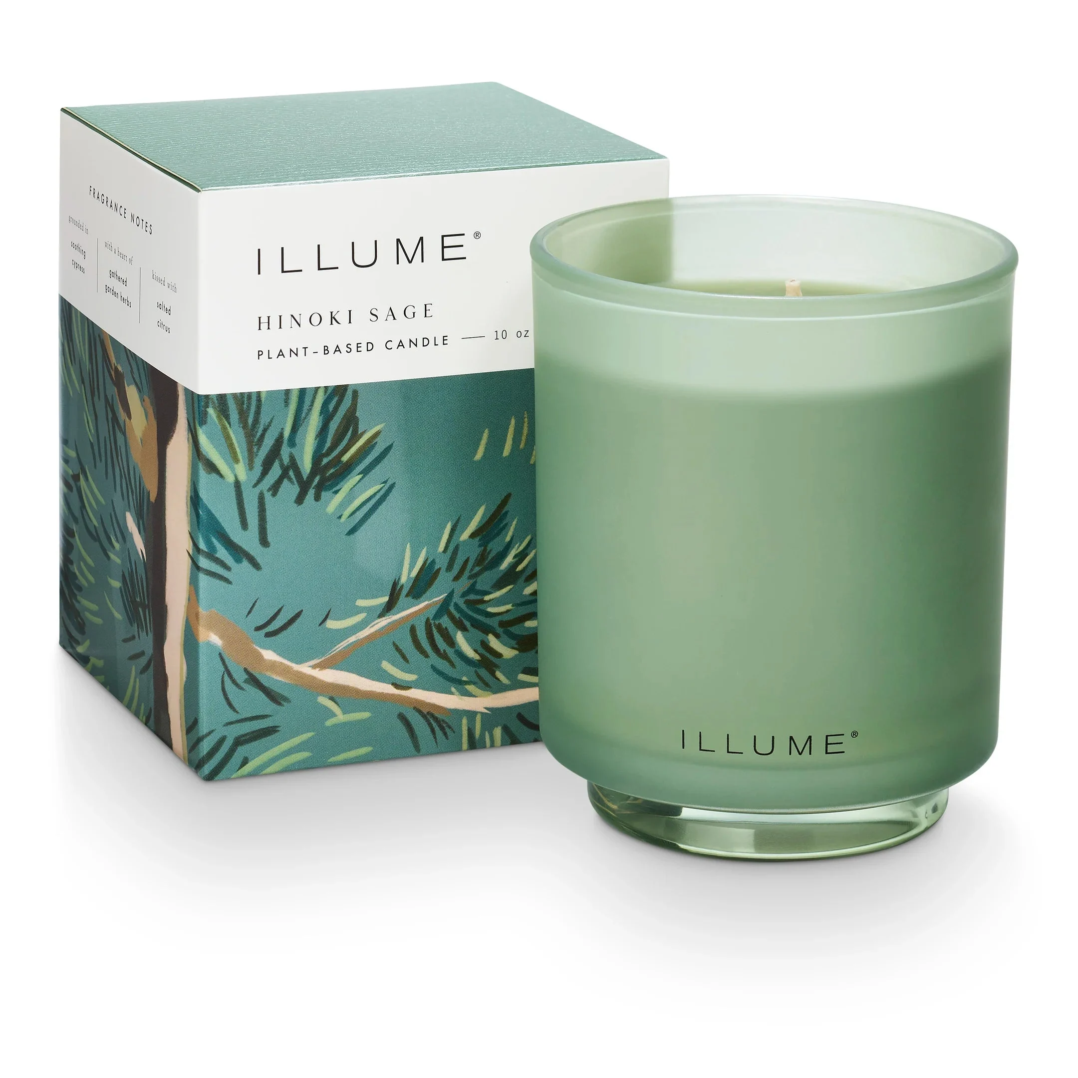 Illume Hinoki Sage Refillable Glass Candle