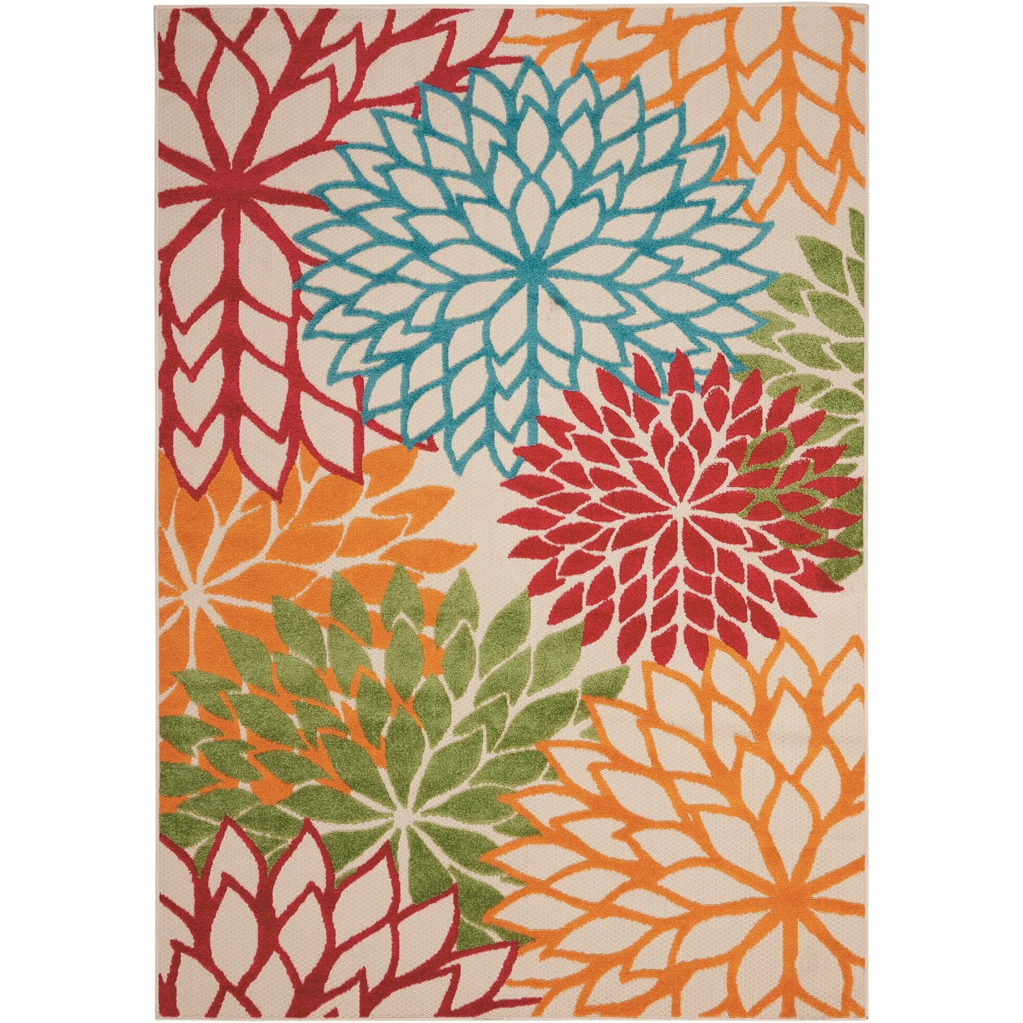 Nourison Alice Indoor/Outdoor Blue Floral Area Rug