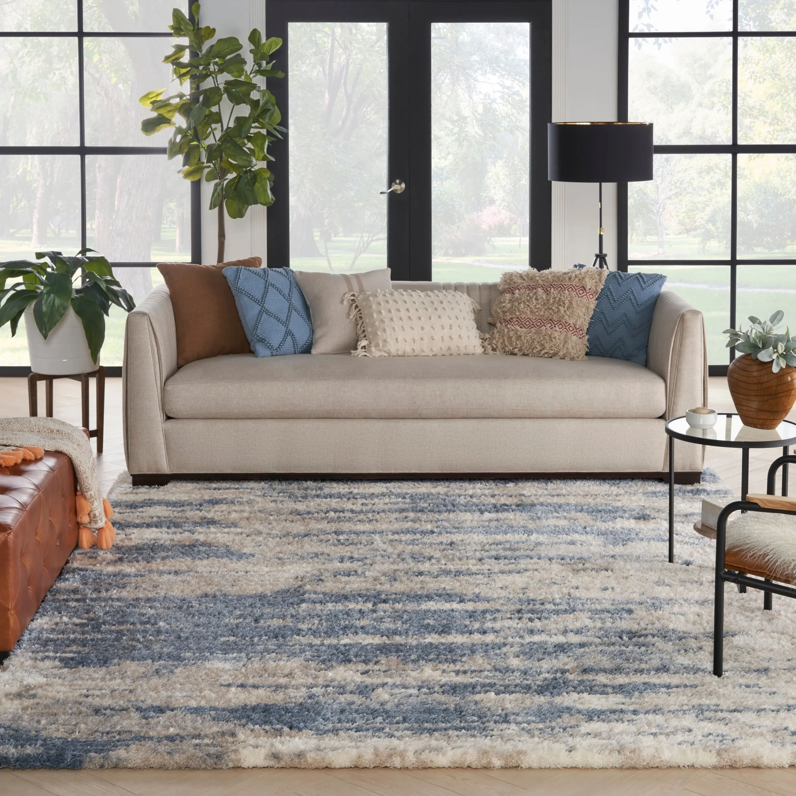 Nourison Luxurious Shag Abstract Glam Ultra Plush Pile Area Rug