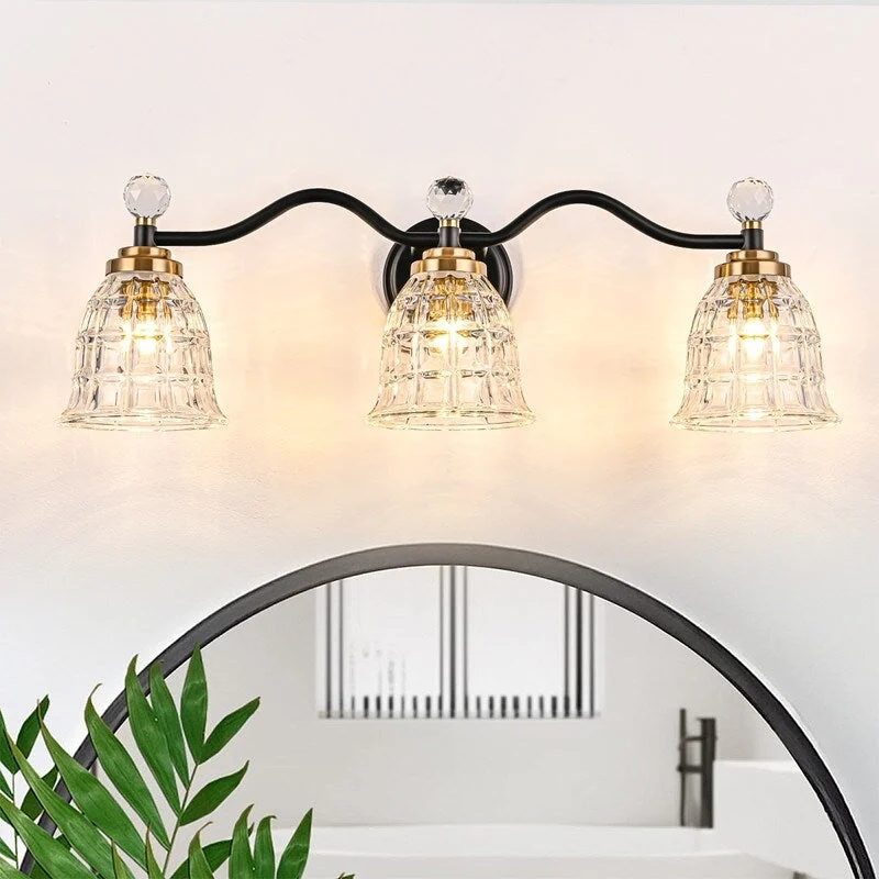Ora Modern Dimmable Black Gold Bathroom Vanity Lights
