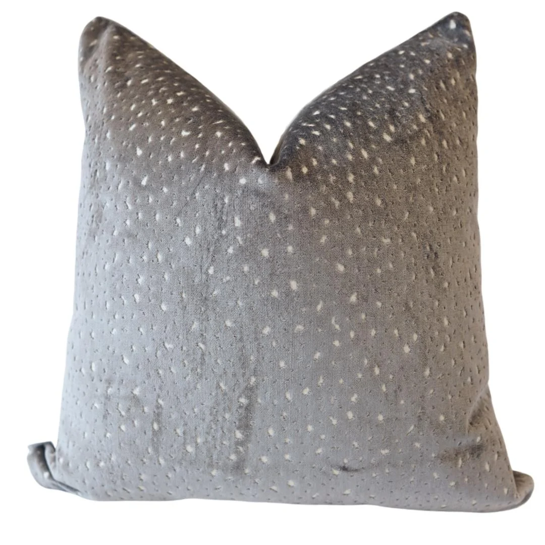 Antelope Cut Velvet Pillow Cover // Pewter