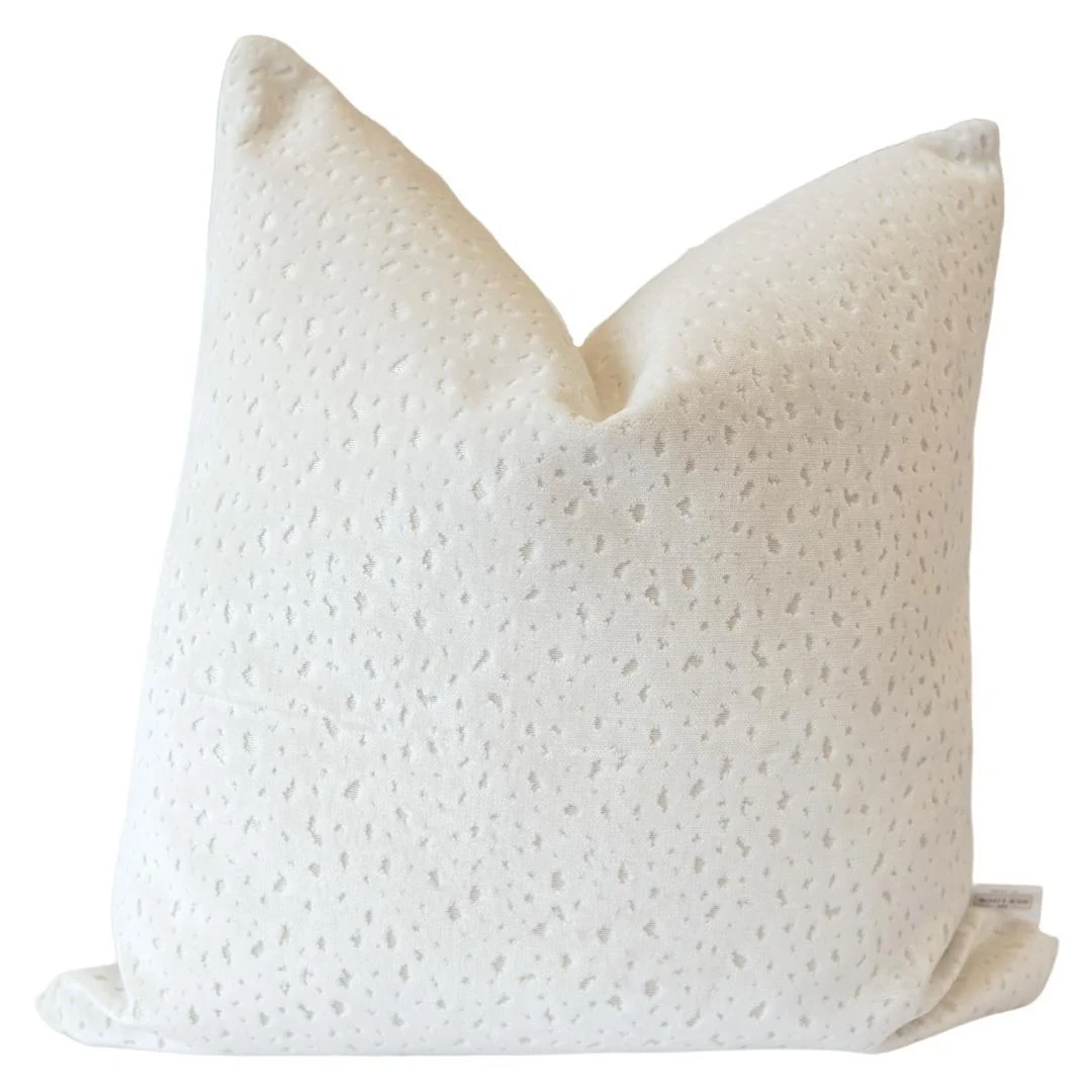 Antelope Cut Velvet Pillow Cover // Snow