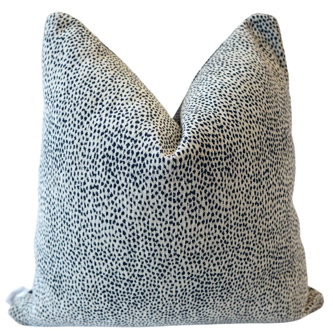 Spots Reversible Chenille Pillow Cover // Navy