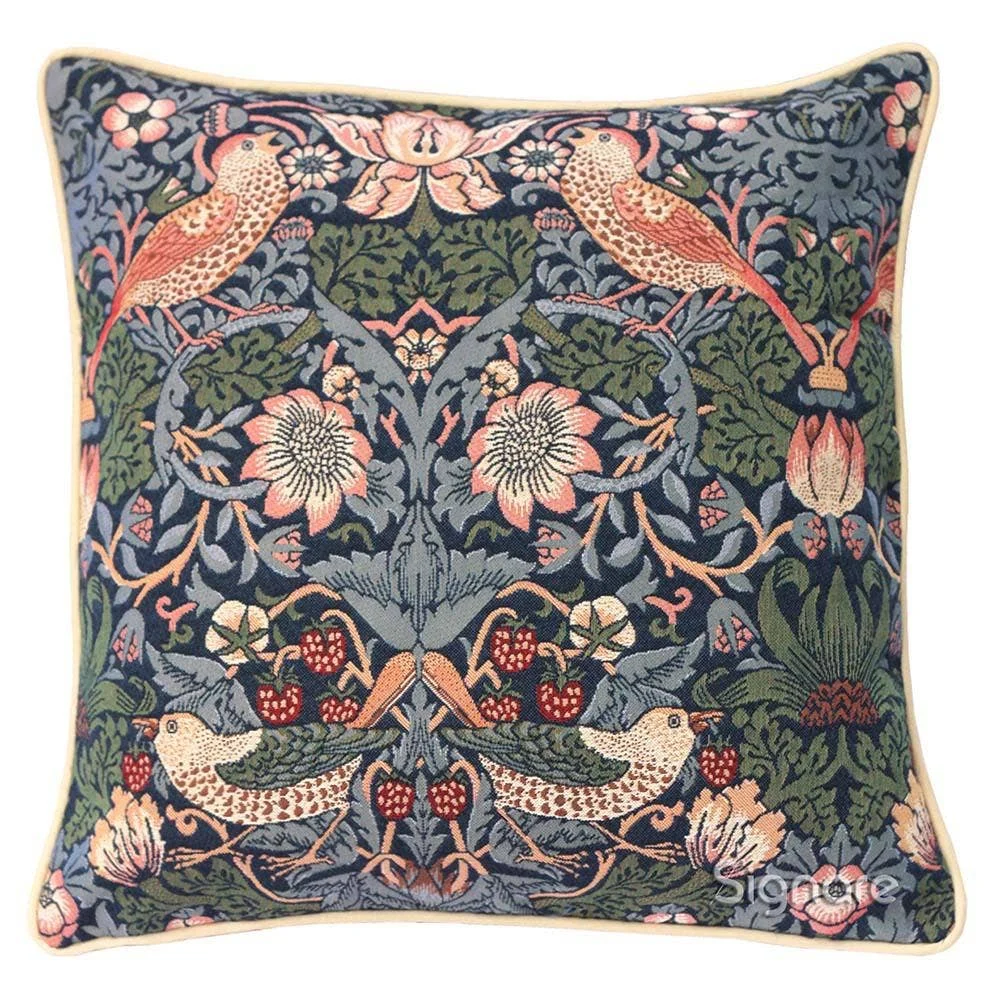 William Morris Strawberry Thief Pillow // 18 x 18