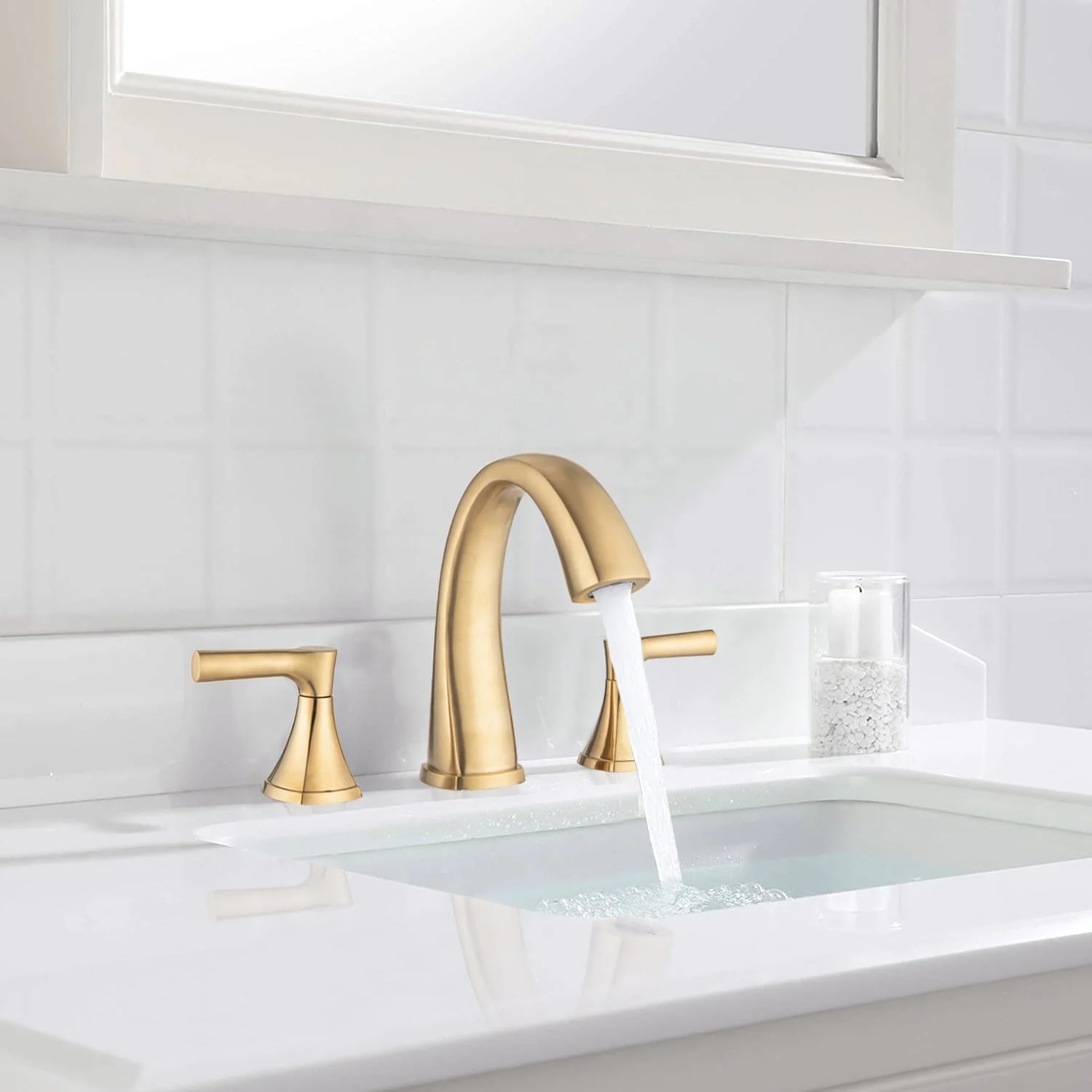 Proox 8 Widespread Bathroom SpotShield Basin Faucet w/ Drain Assembly