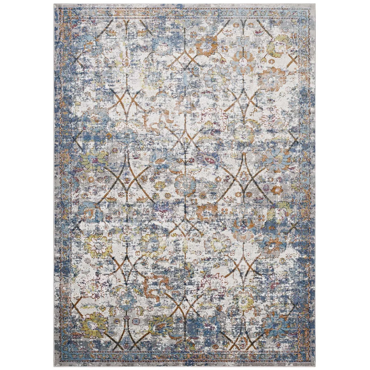 Modway Minu Floral Lattice Area Rug