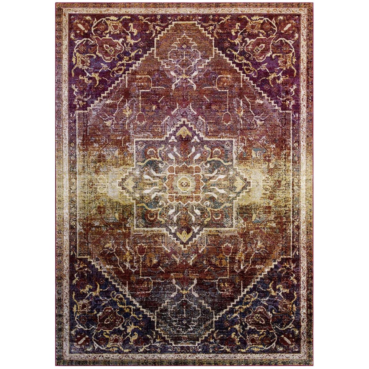 Modway Success Kaede Transitional Vintage Floral Persian Medallion Area Rug