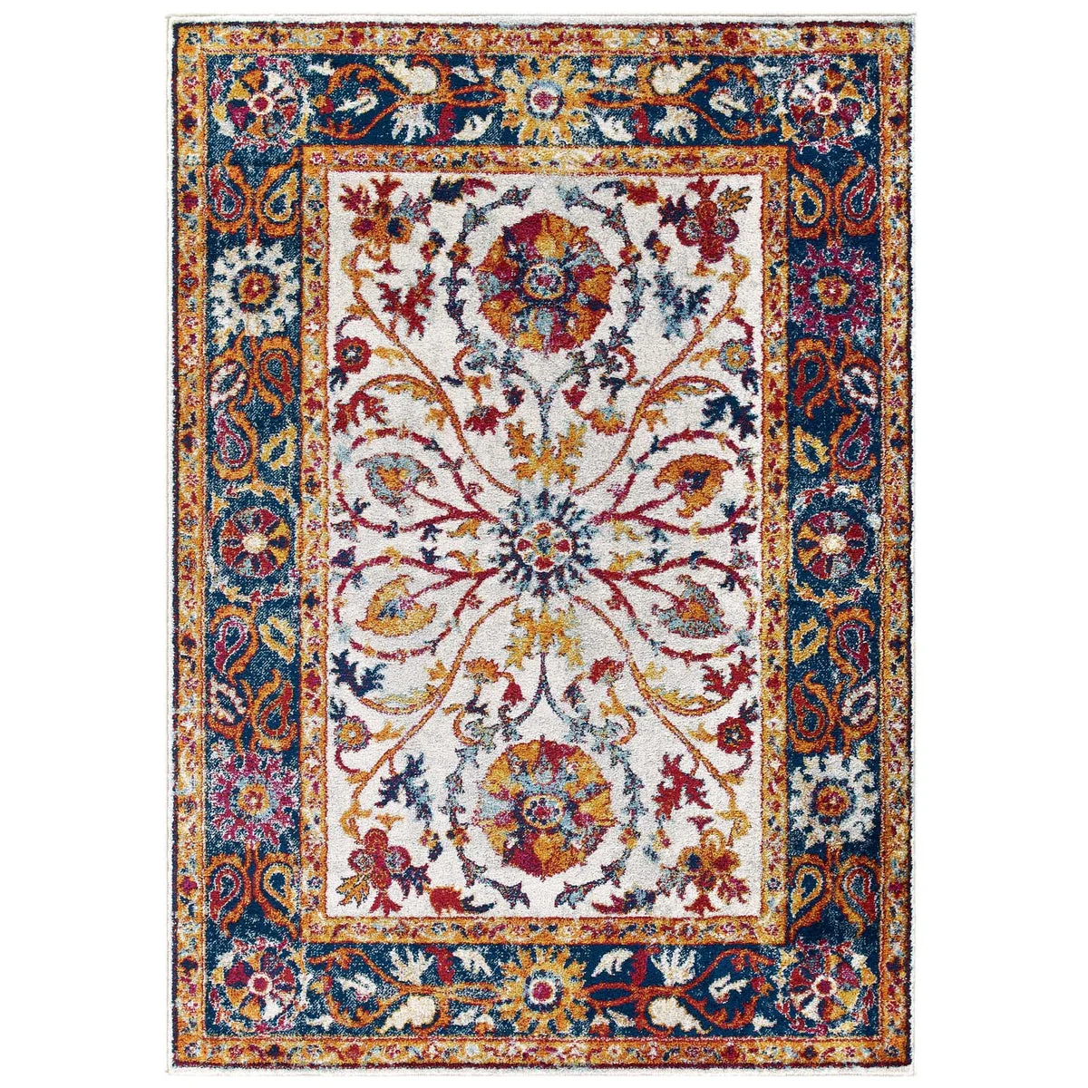 Modway Entourage Samira Vintage Floral Persian Medallion Area Rug