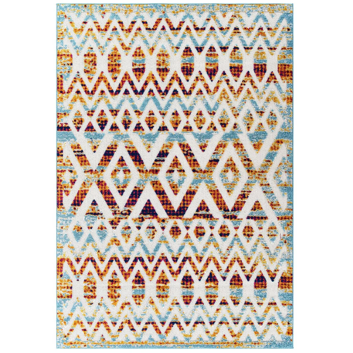 Modway Reflect Tamako Diamond and Chevron Moroccan Trellis Indoor / Outdoor Area Rug