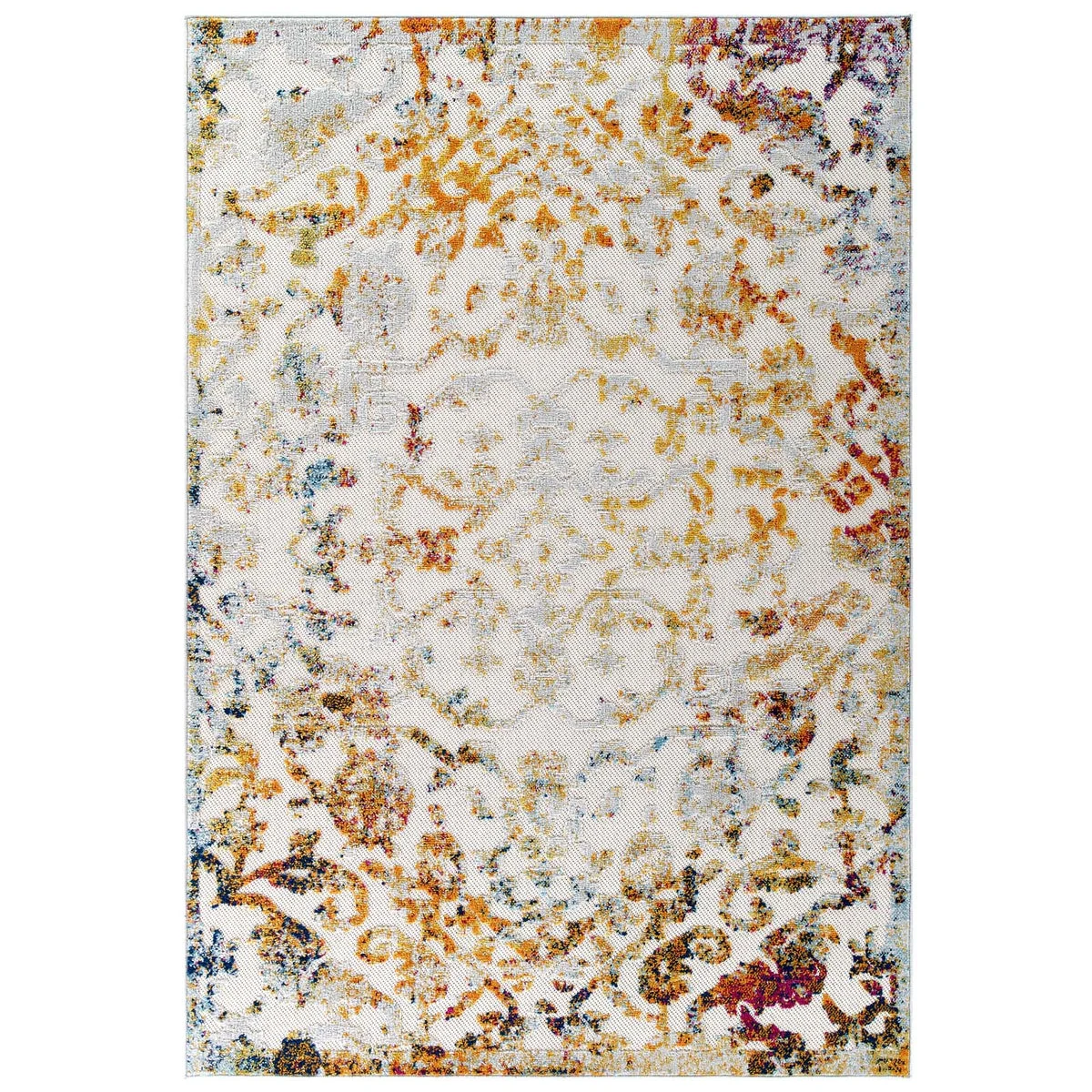 Modway Reflect Primrose Ornate Floral Lattice Indoor/Outdoor Area Rug