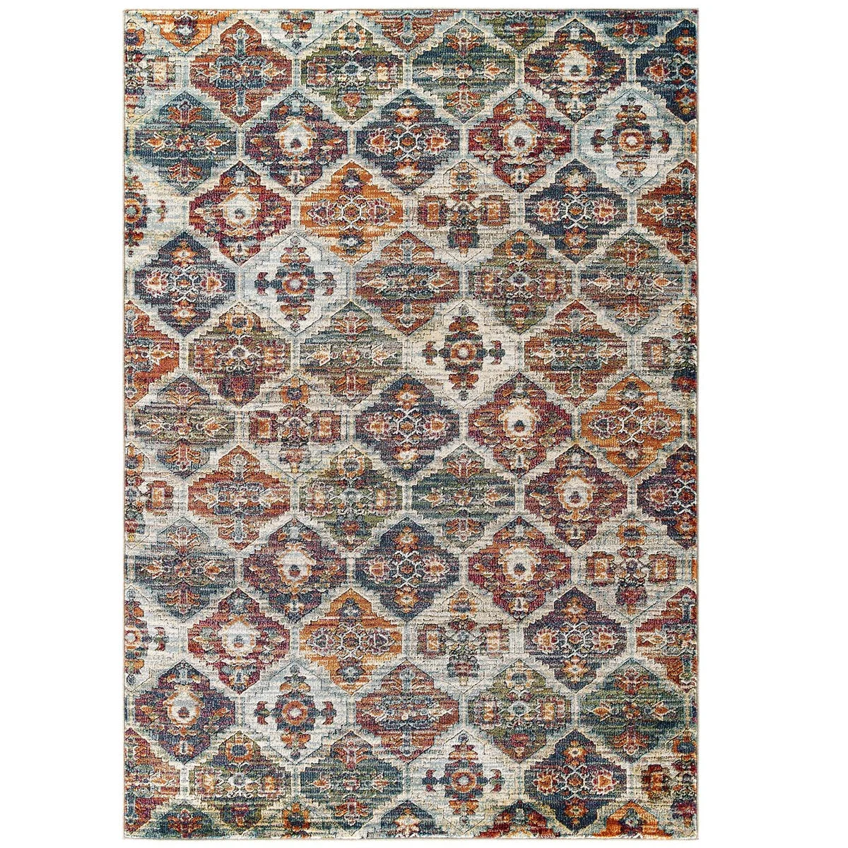 Modway Tribute Azalea Vintage Floral Lattice Area Rug