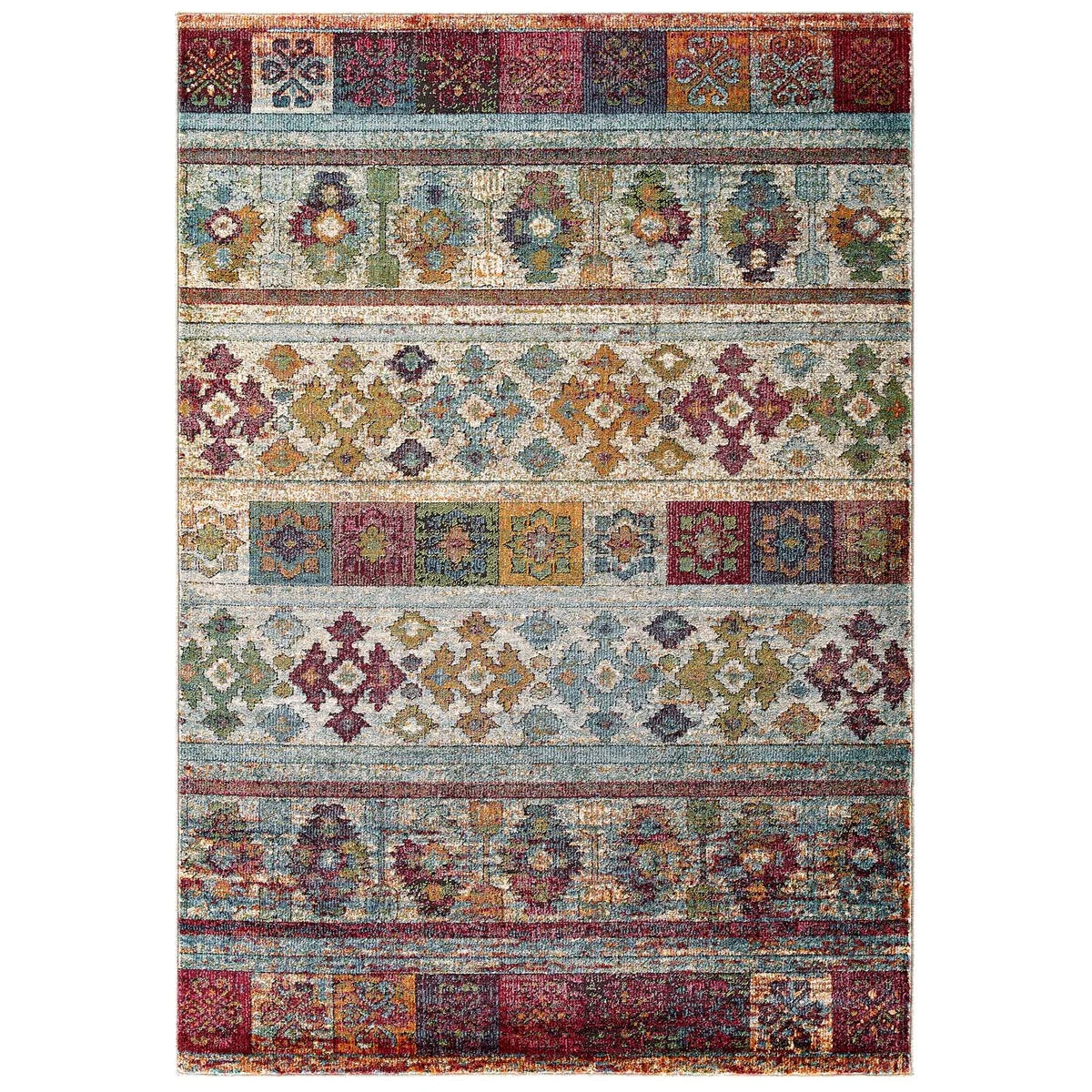 Modway Tribute Nala Vintage Floral Lattice Area Rug