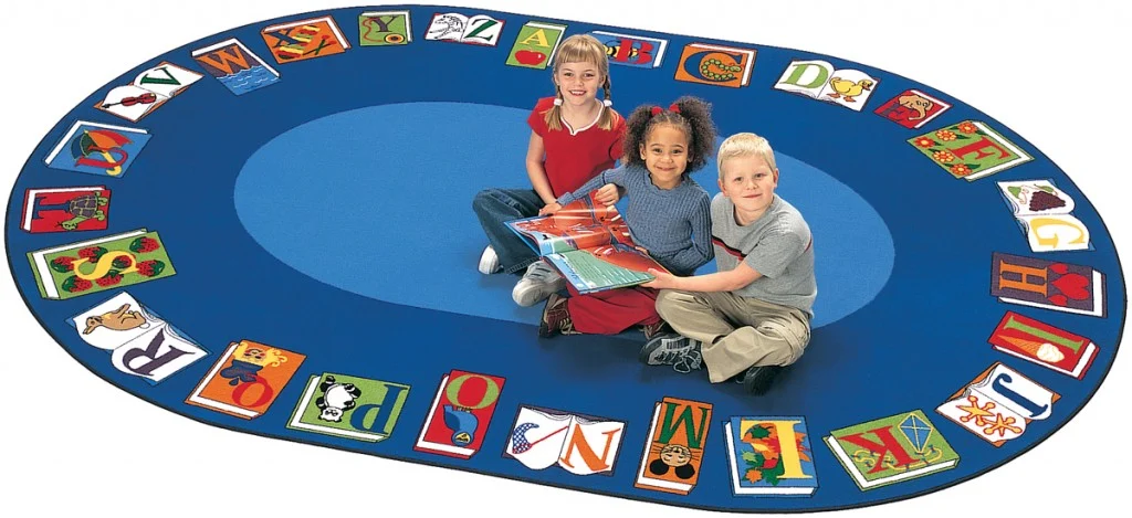 Carpets for Kids Reading by the Book Learning Rug,Oval