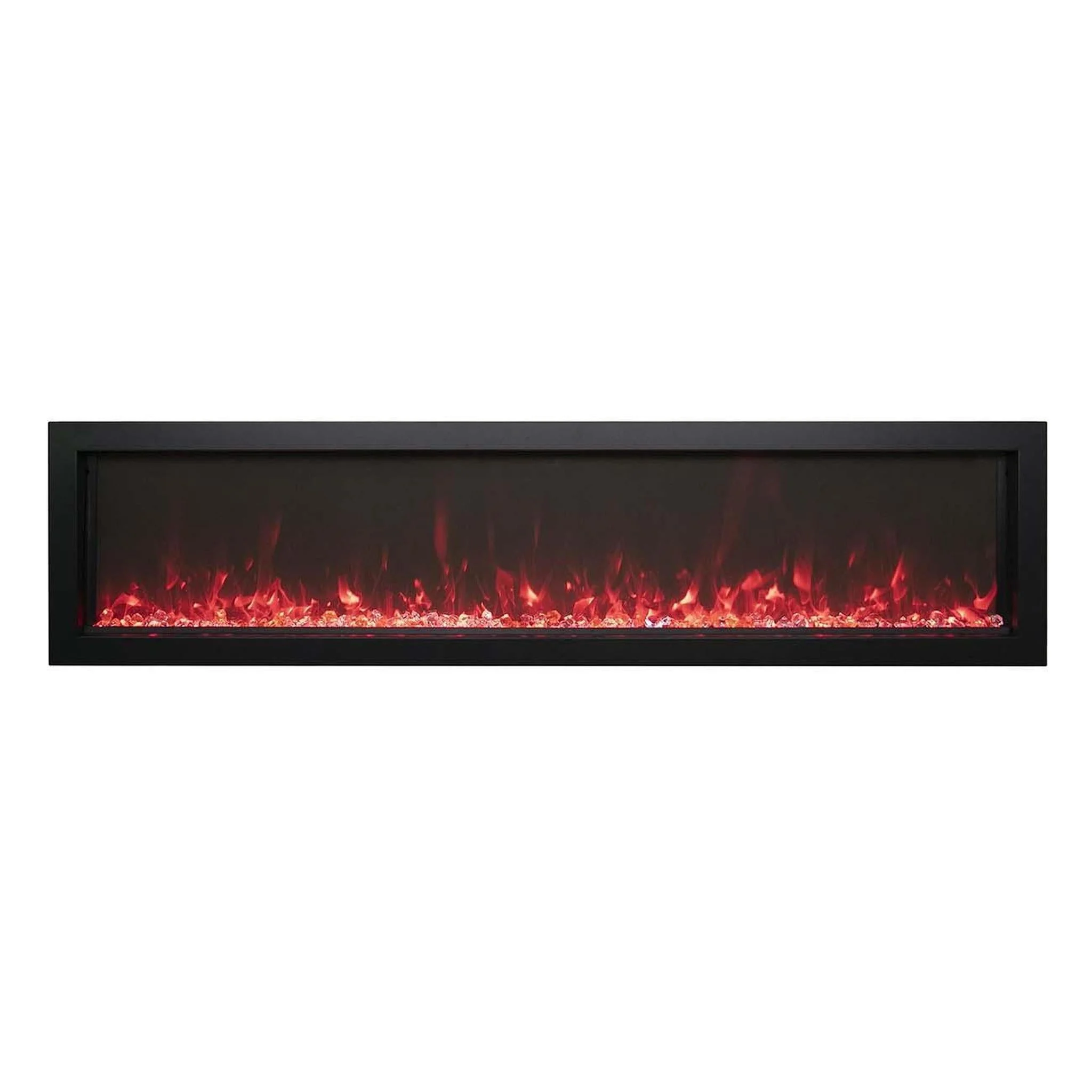 Remii by Amantii Extra Slim Series 55" Built-in Electric Fireplace With Black Steel Surround