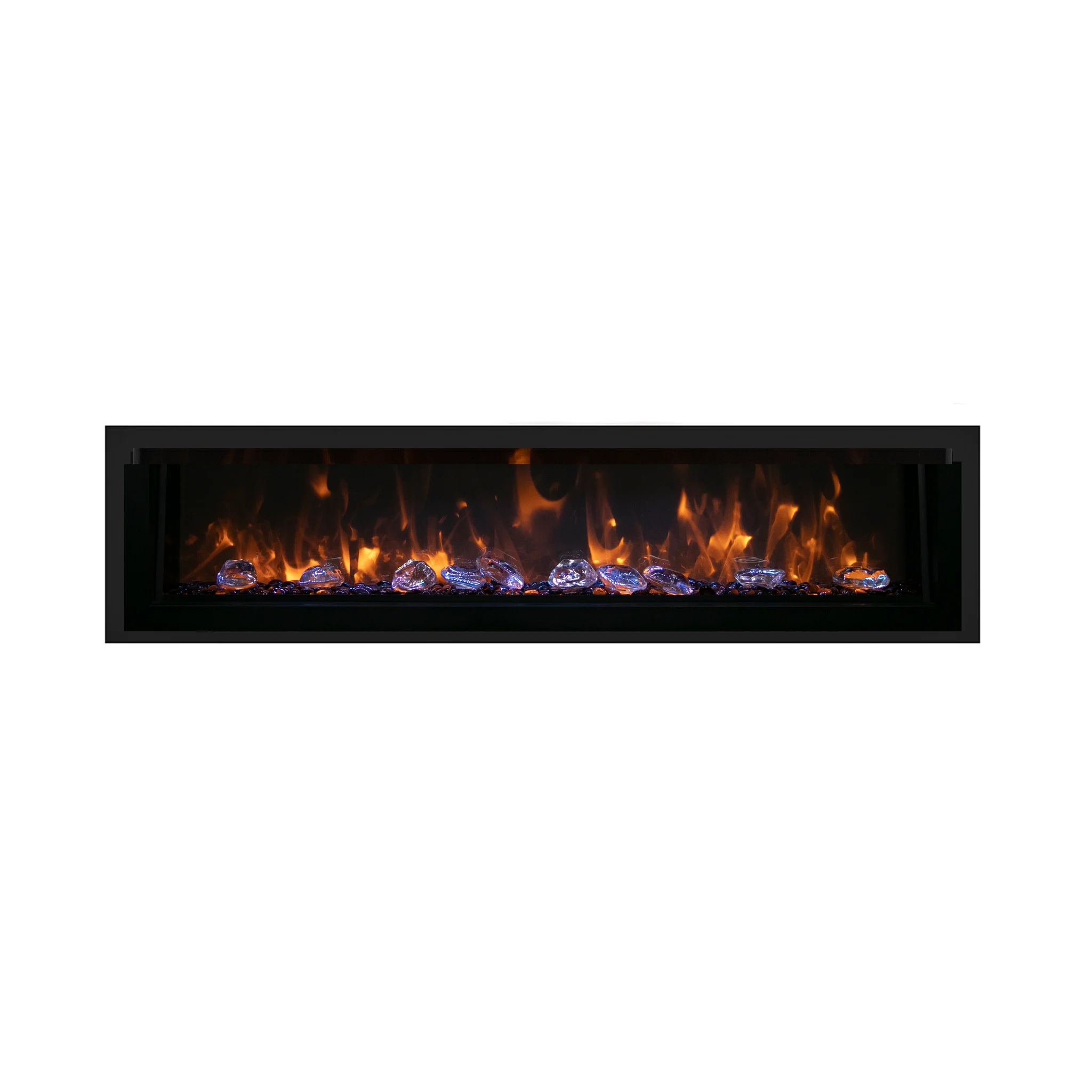 Remii by Amantii Extra Tall Series 55" Built-in Electric Fireplace With Black Steel Surround