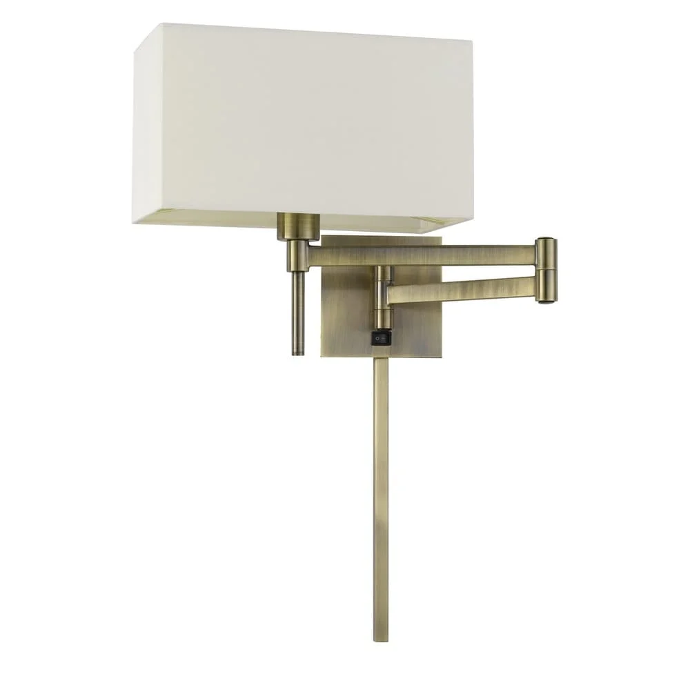Robson Wall Swing Arm Reading Lamp-Antique Brass