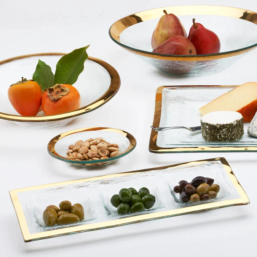 Annieglass Roman Antique Three-Section Tray