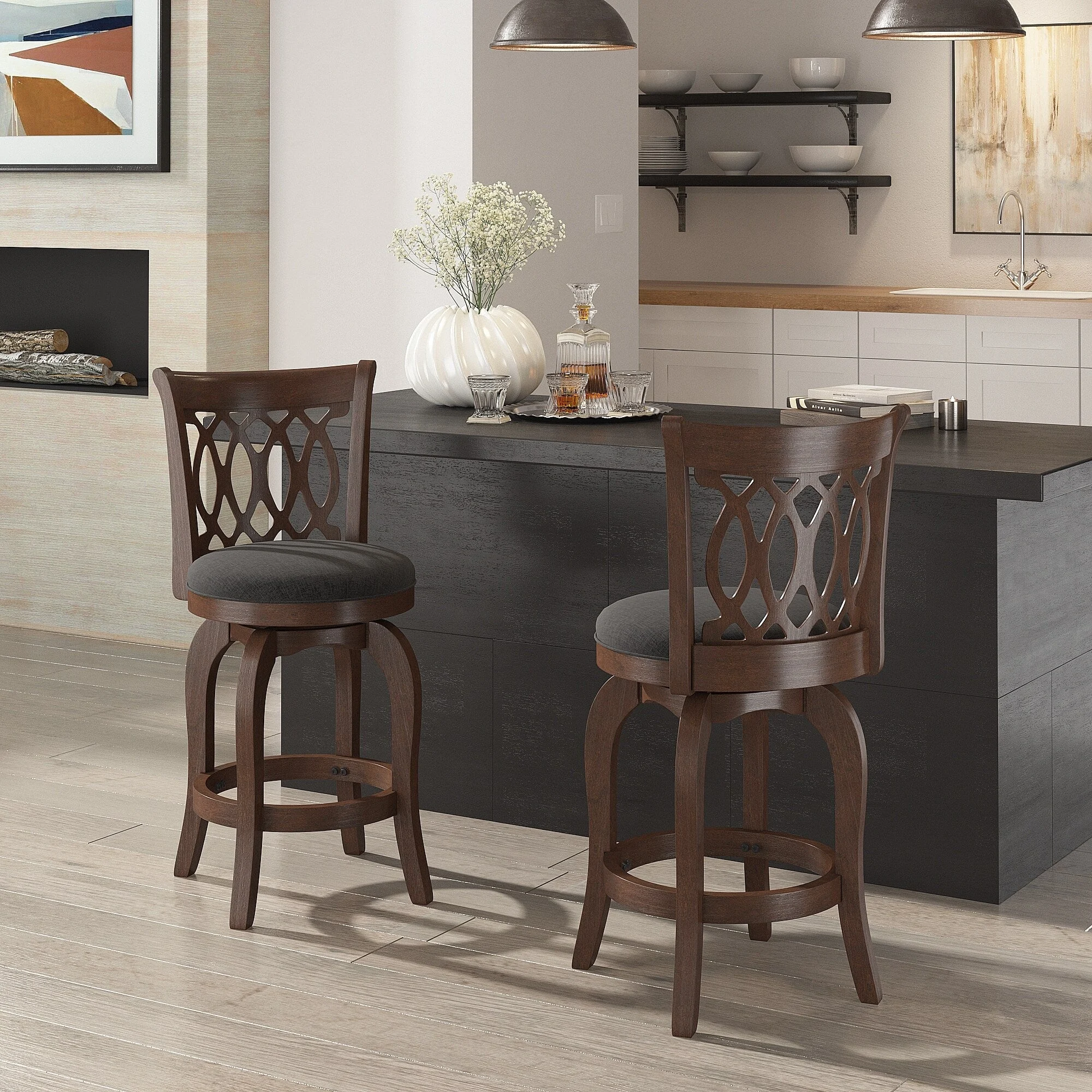 Rovinj Scroll Back Swivel Counter Stool