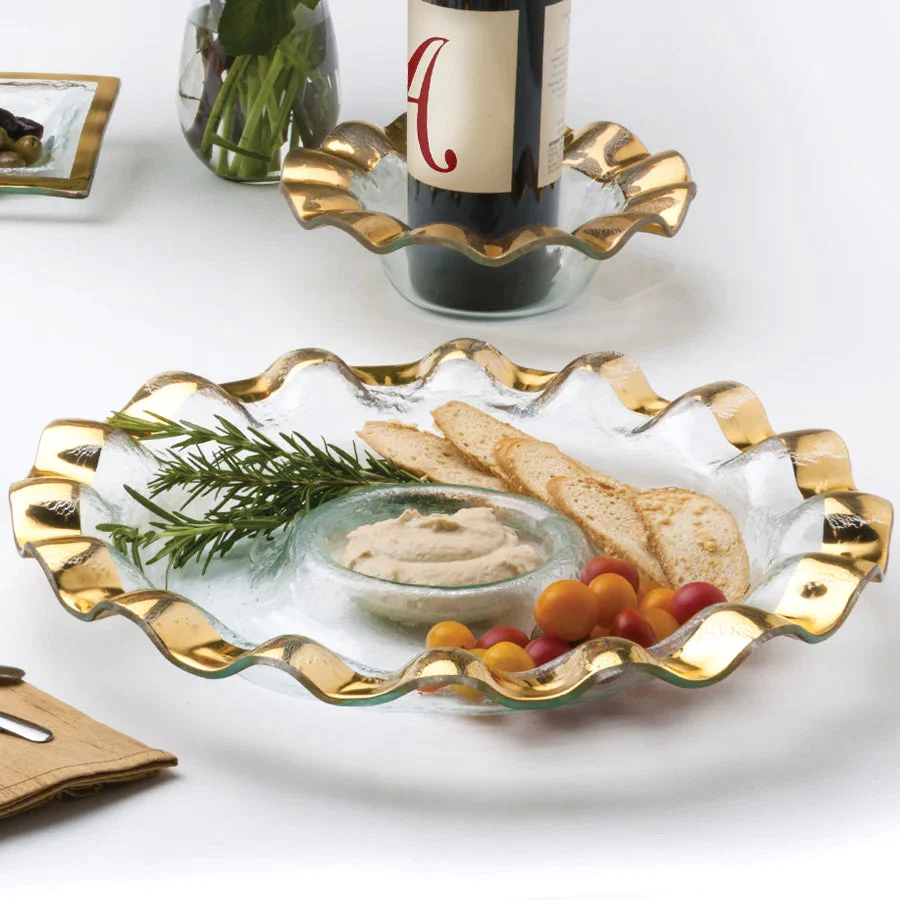 Annieglass Ruffle Chip and Dip