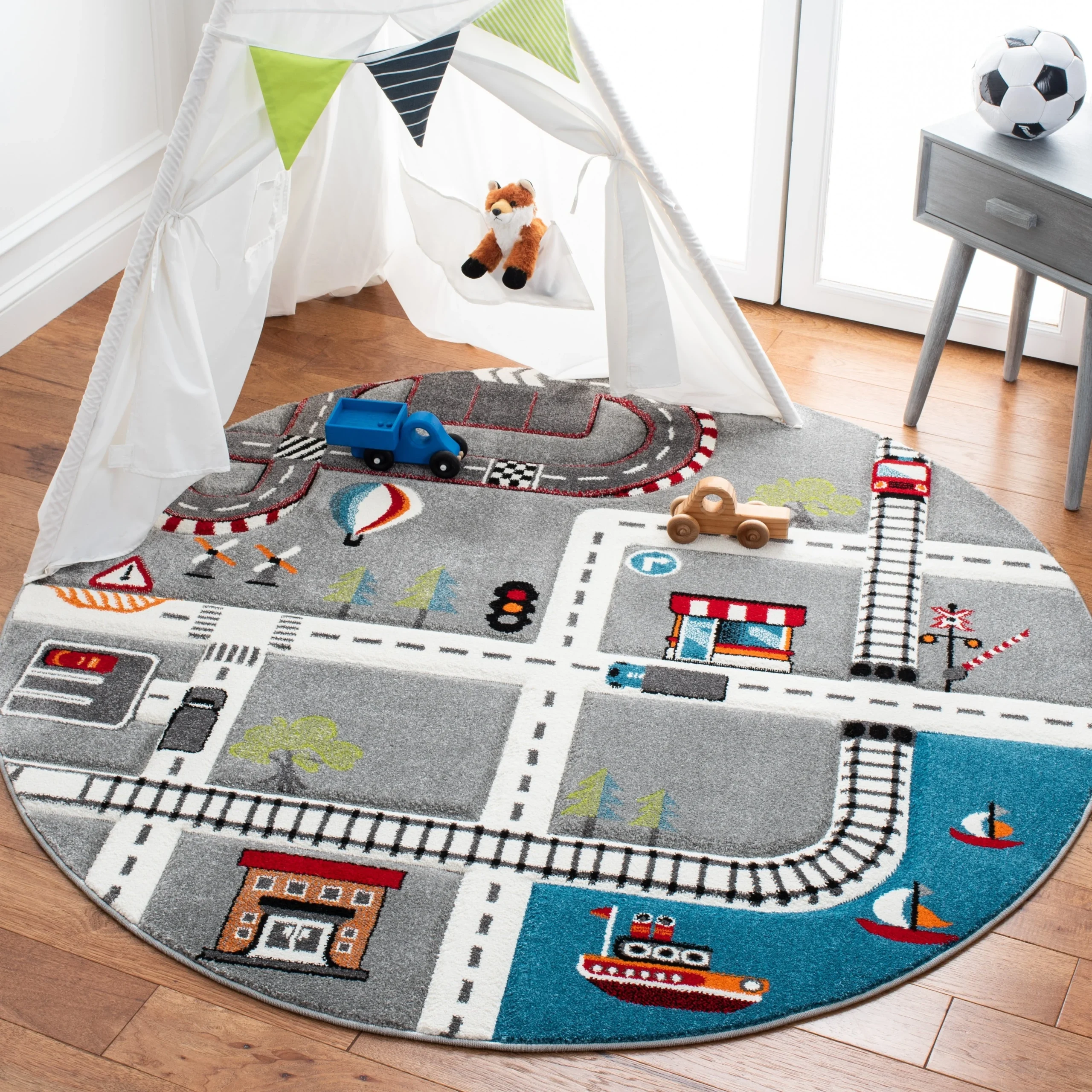 SAFAVIEH Carousel Kids Riemy Neighborhood Road Rug