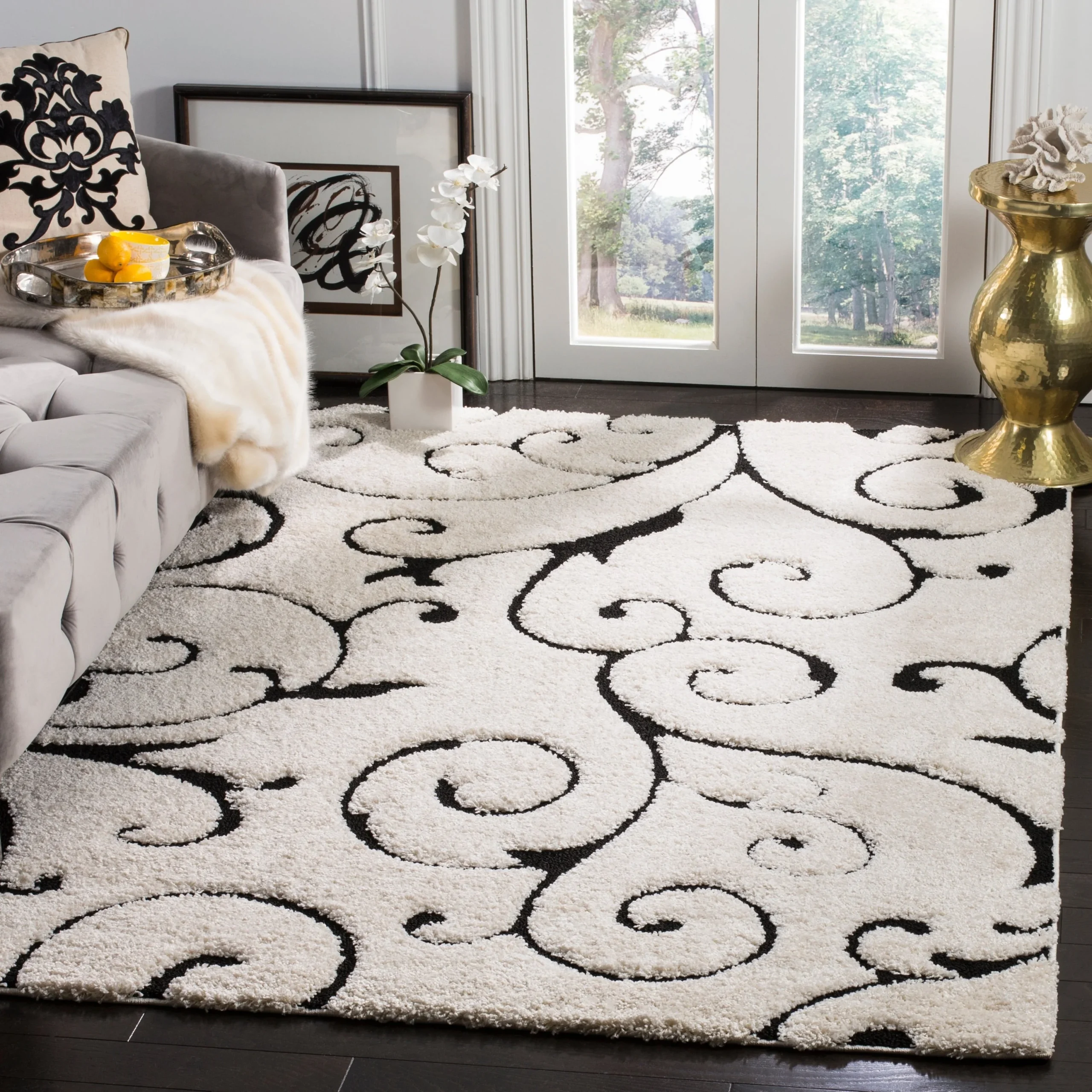 SAFAVIEH Florida Ryung Shag Scroll 1.2-inch Thick Textured Rug