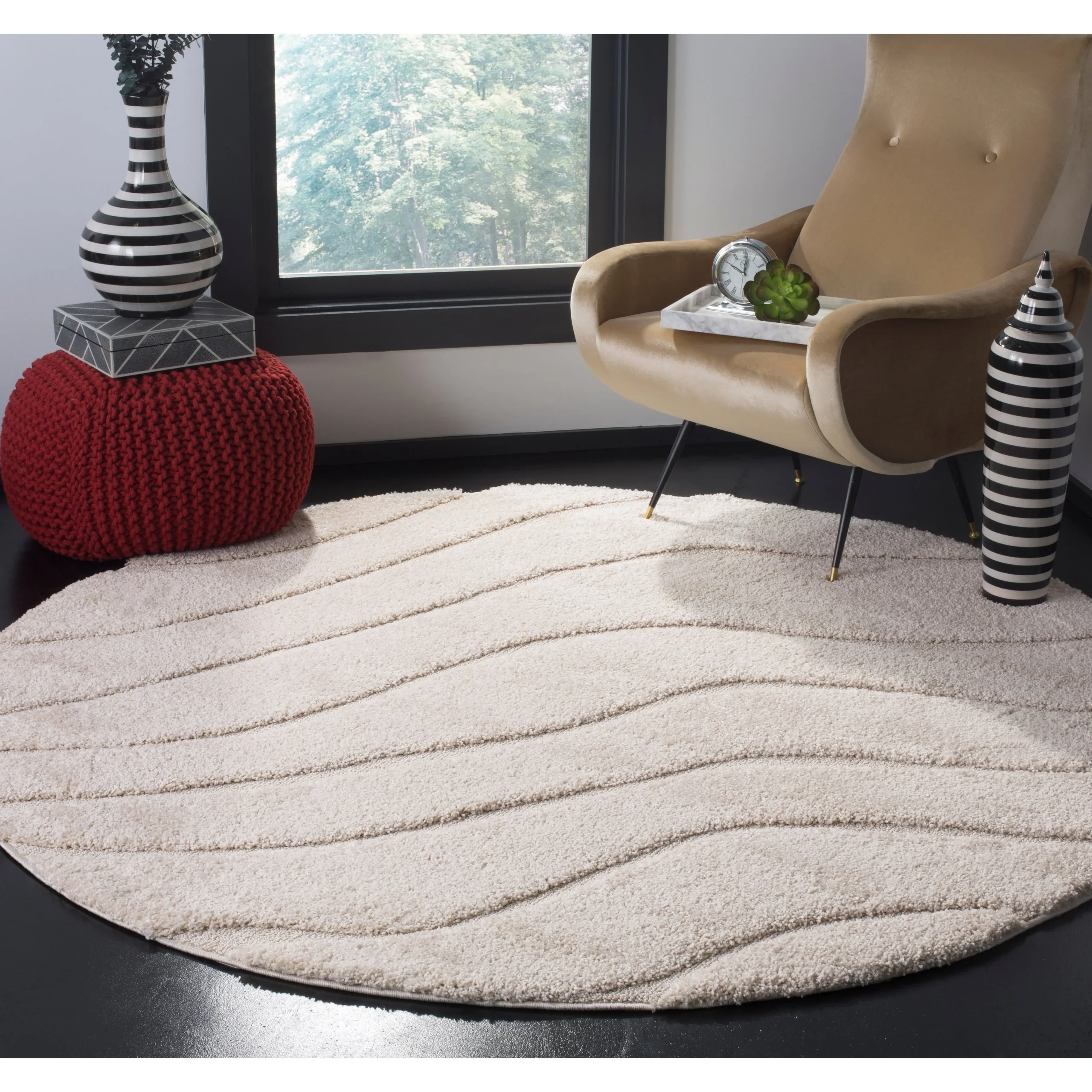 SAFAVIEH Florida Shag Borbala Soft Serene Waves 1.2-inch Thick