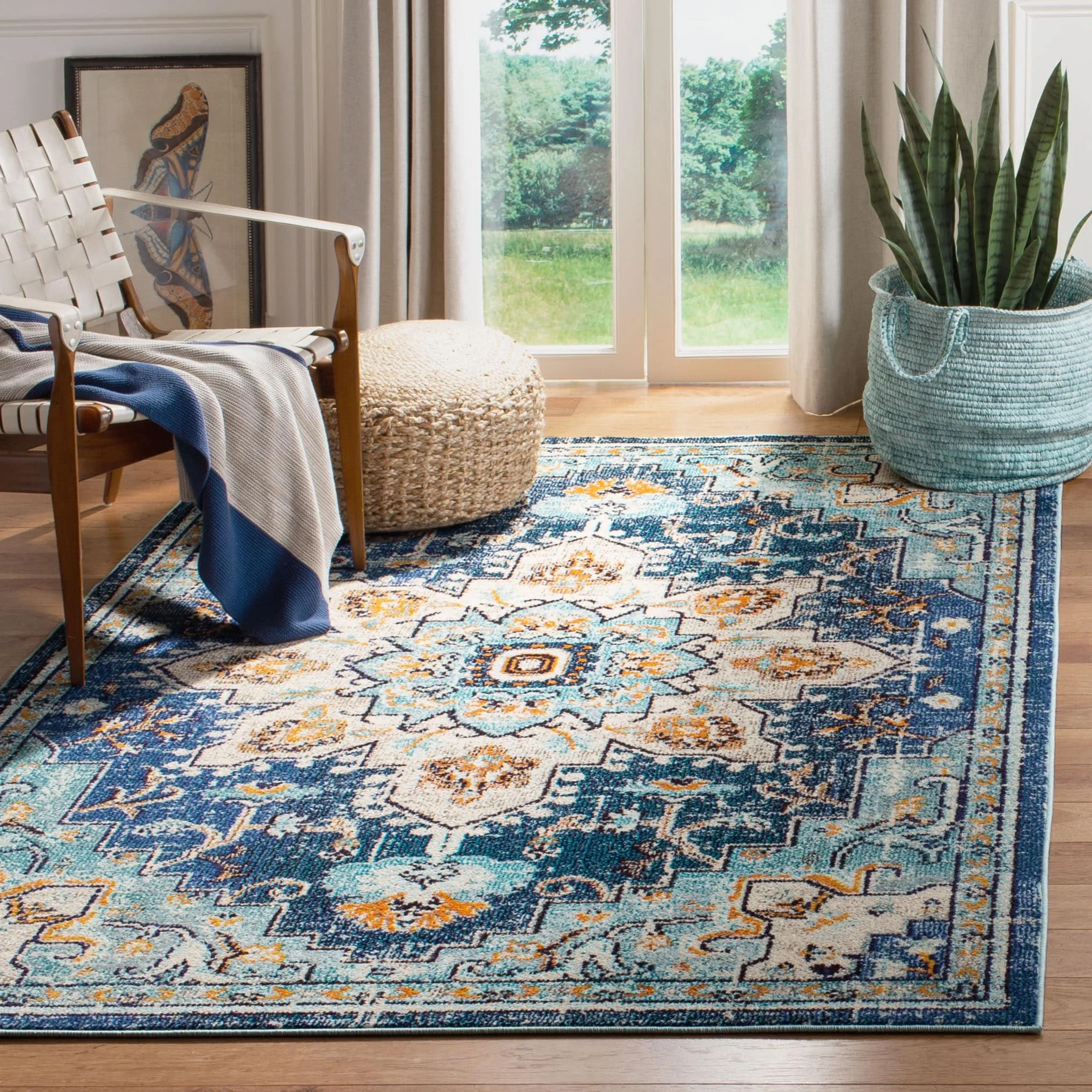 SAFAVIEH Madison Katelijne Boho Medallion Distressed Area Rug