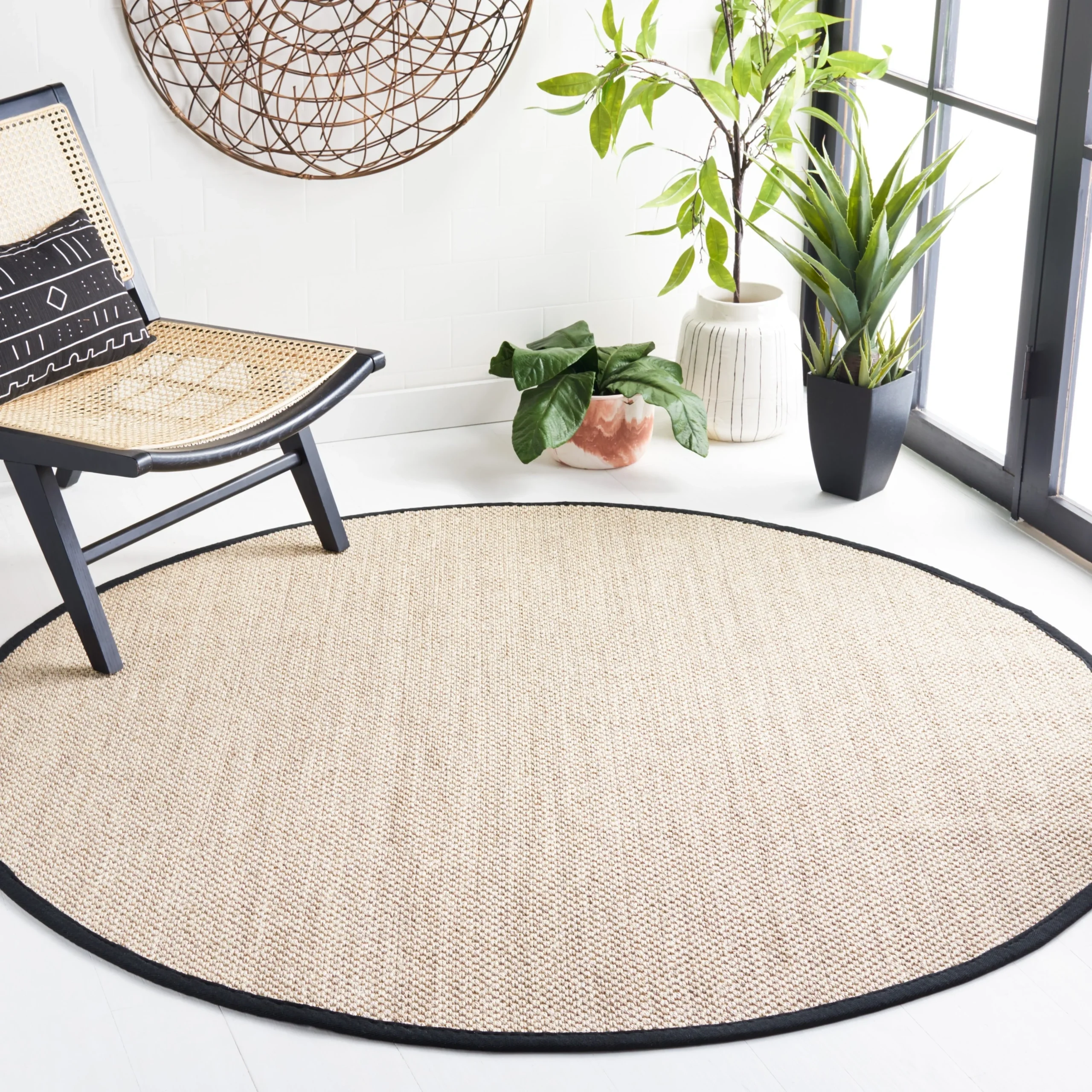 SAFAVIEH Natural Fiber Lorine Casual Border Sisal Rug