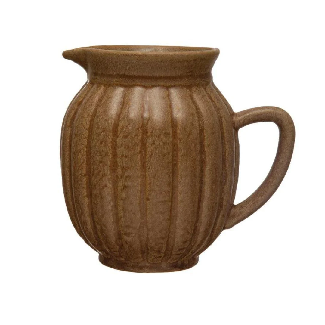 Reactive Glaze Fluted Pitcher // Butterscotch