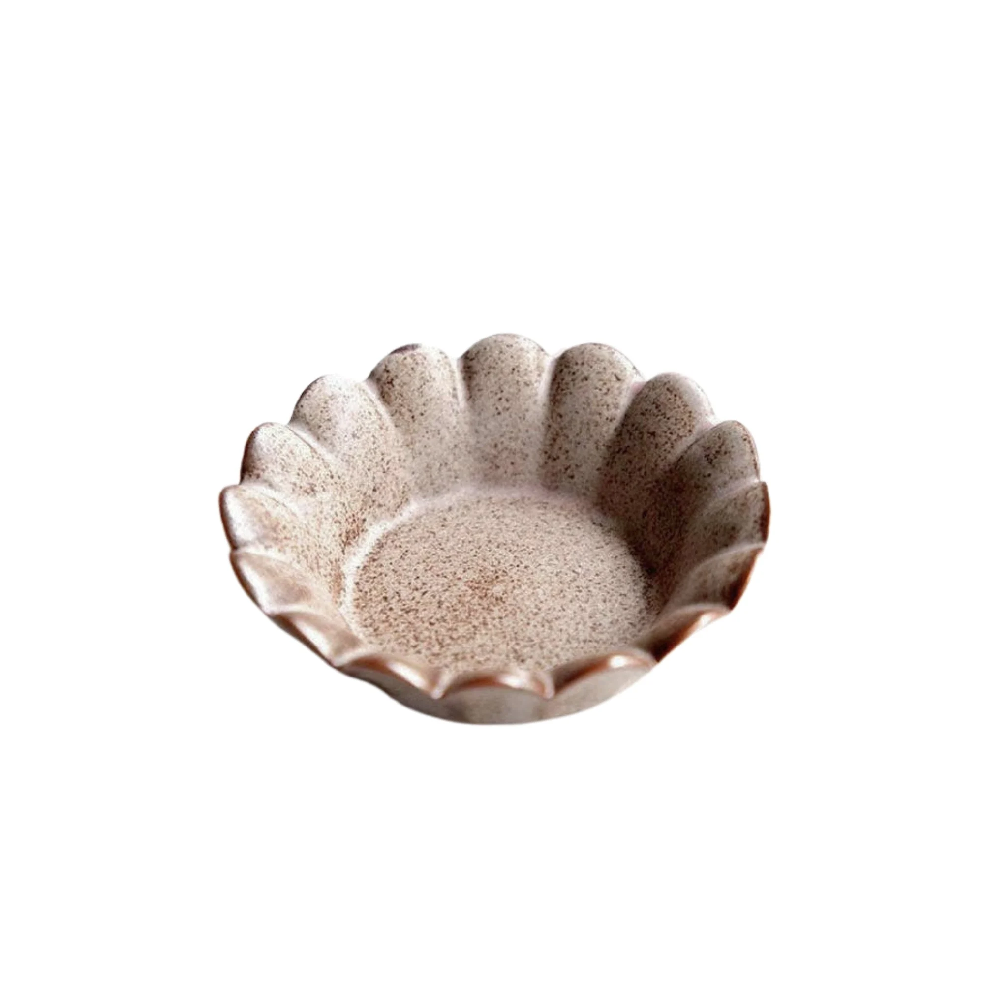 Pink & Brown Flower Pinch Pot