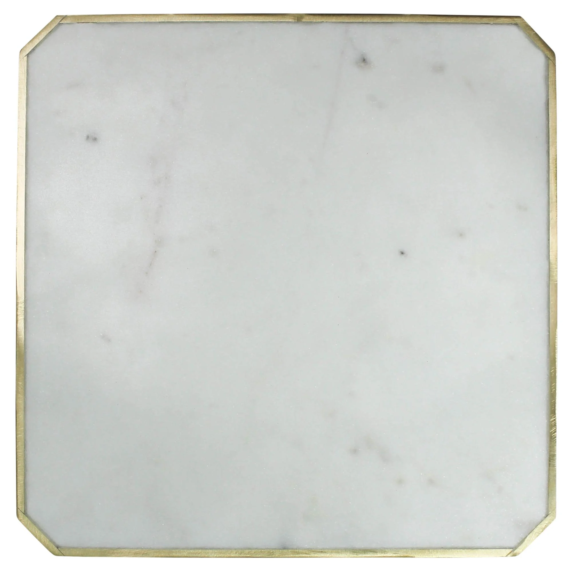 Square Marble Platter with Brass Edge