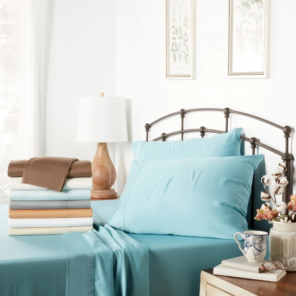 Solid Colored Rayon from Bamboo Breathable Deep Pocket Bed Sheet Set